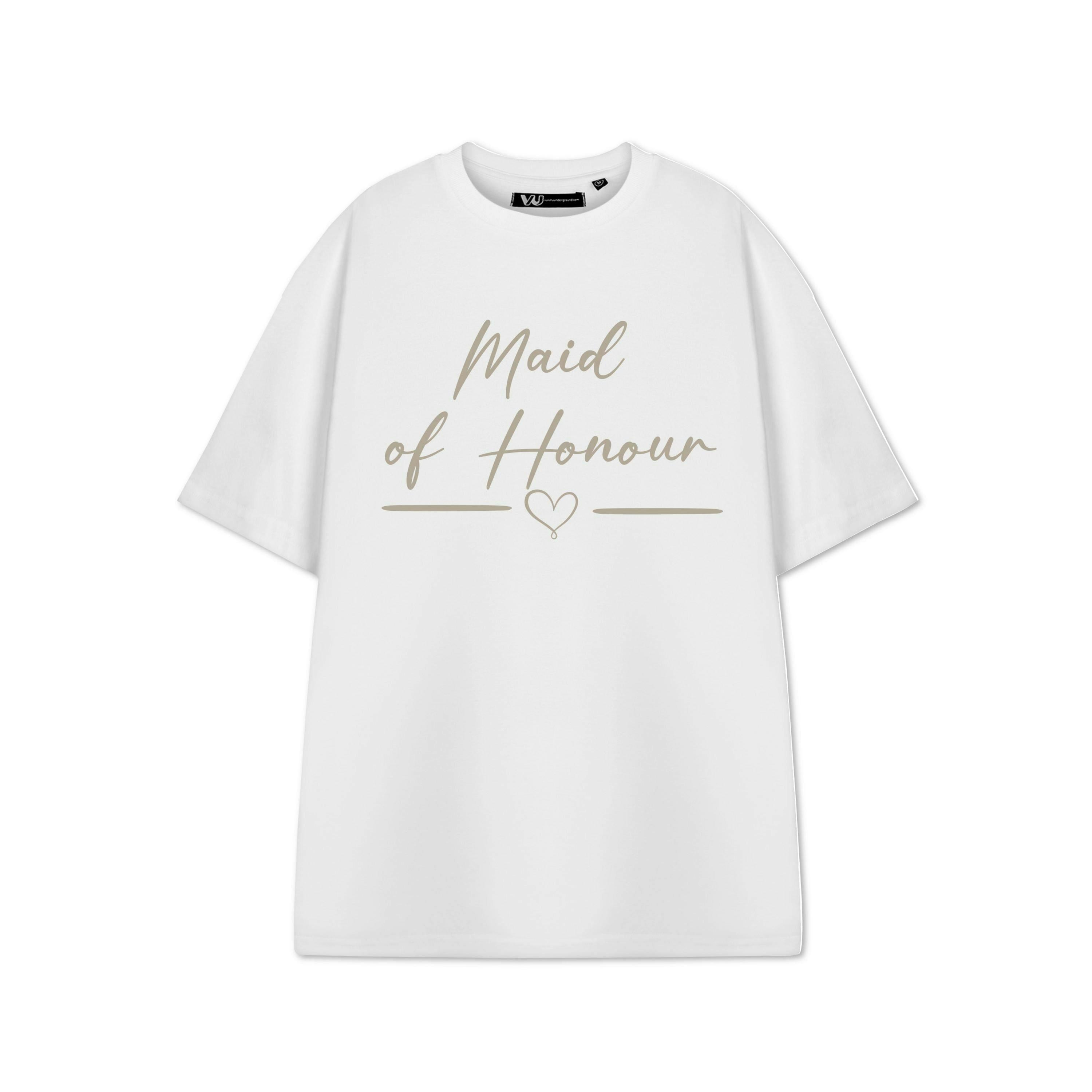 Show Me The Merch Womens White Maid Of Honour Short Sleeved T-Shirt by Vanilla Underground , view 1 of 1
