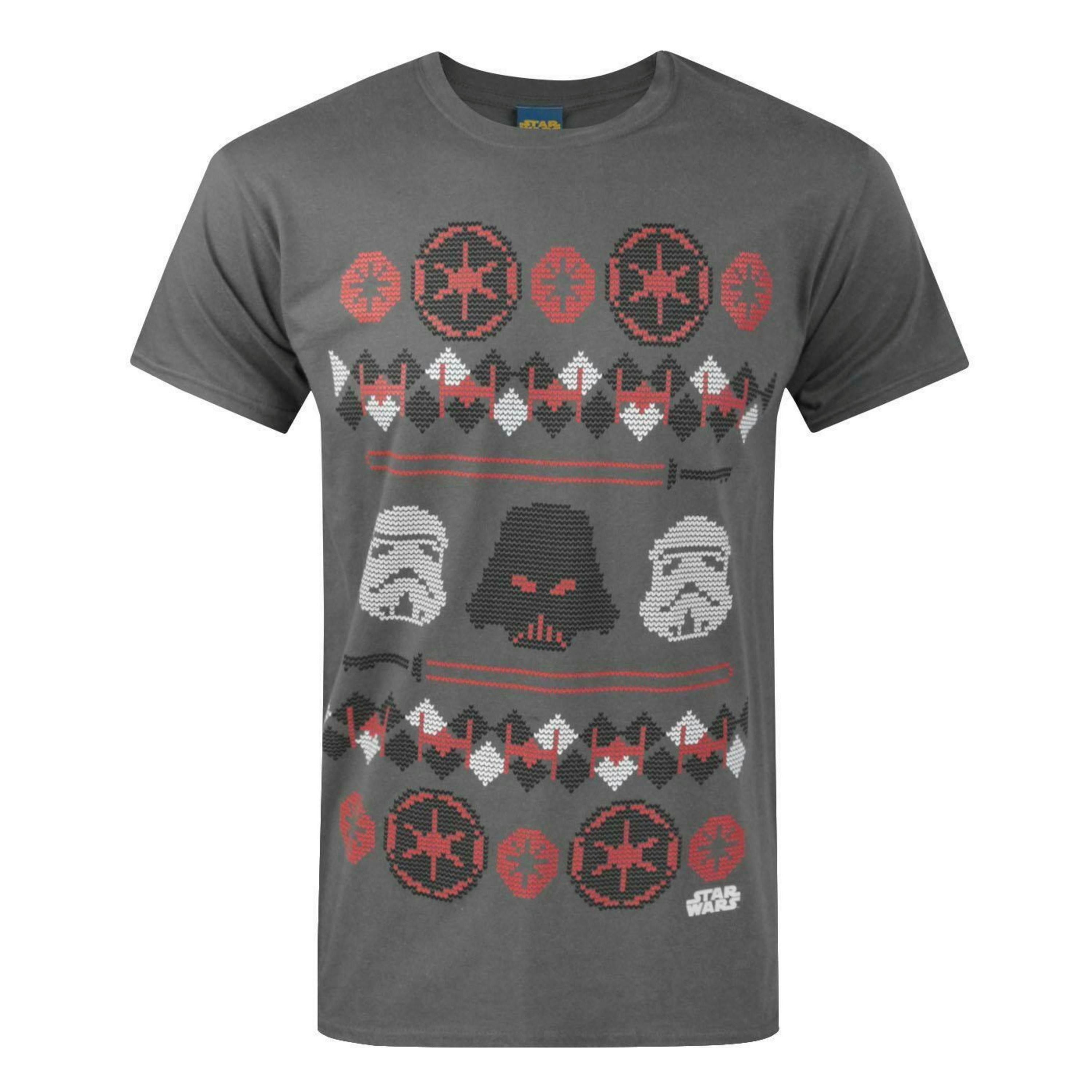 Star Wars Mens Grey Darth Vader Short Sleeved T-Shirt by Vanilla Underground , view 1 of 4