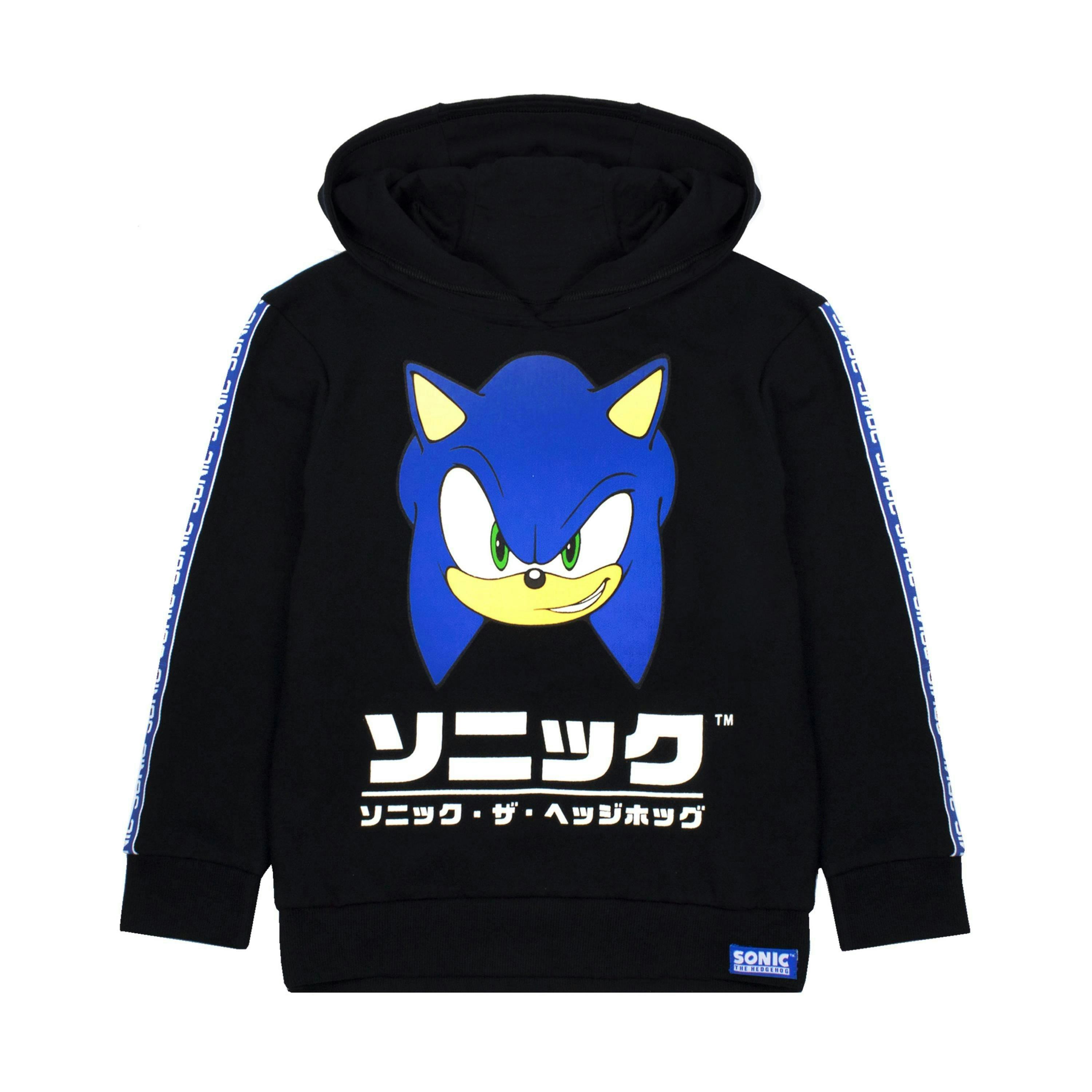 Sonic the Hedgehog Boys Black Sonic Japanese Gamer Hoodie by Vanilla Underground , view 1 of 6