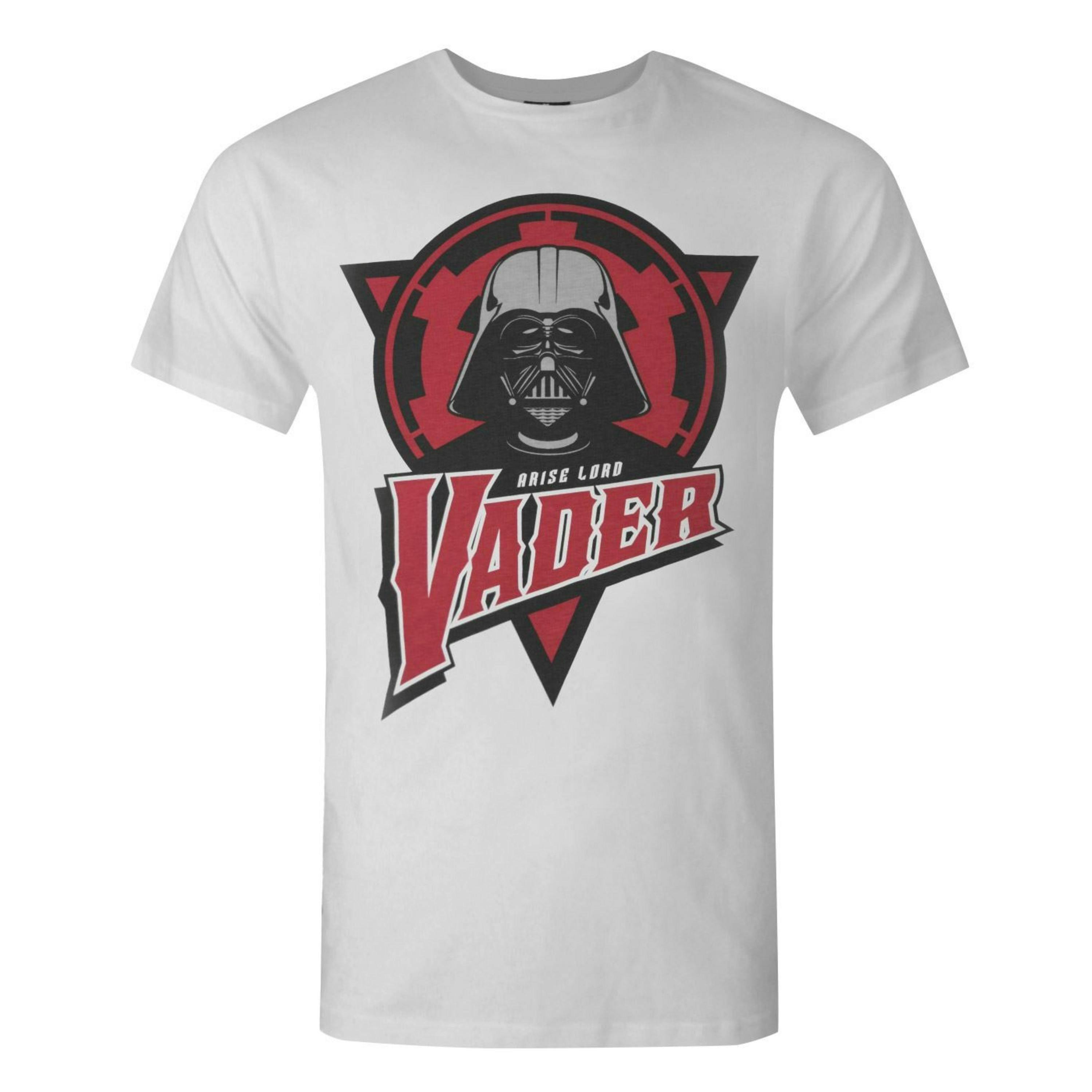 Star Wars Mens White Darth Vader Short Sleeved T-Shirt by Vanilla Underground , view 1 of 4
