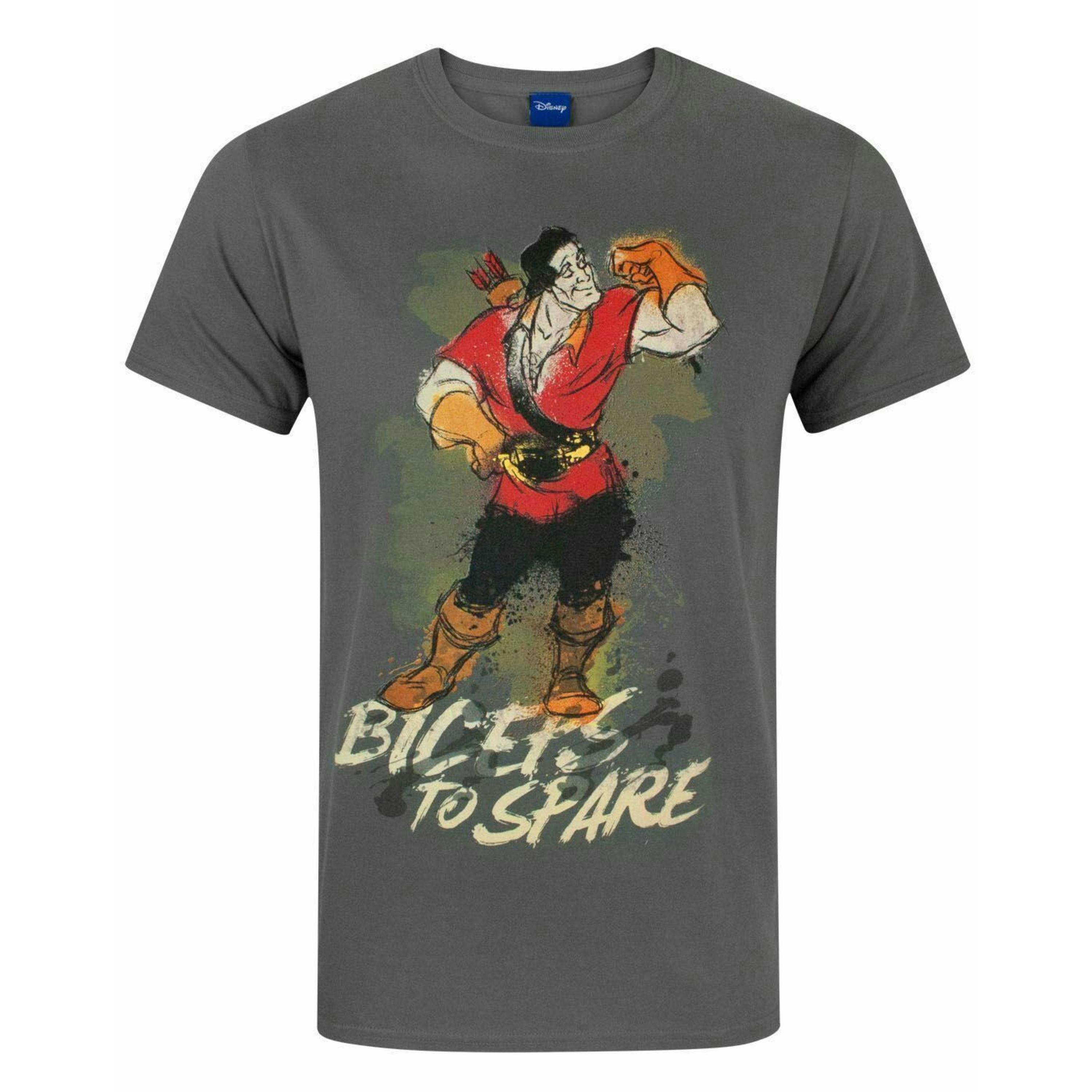 Disney Mens Grey Gaston Short Sleeved T-Shirt by Vanilla Underground , view 1 of 1