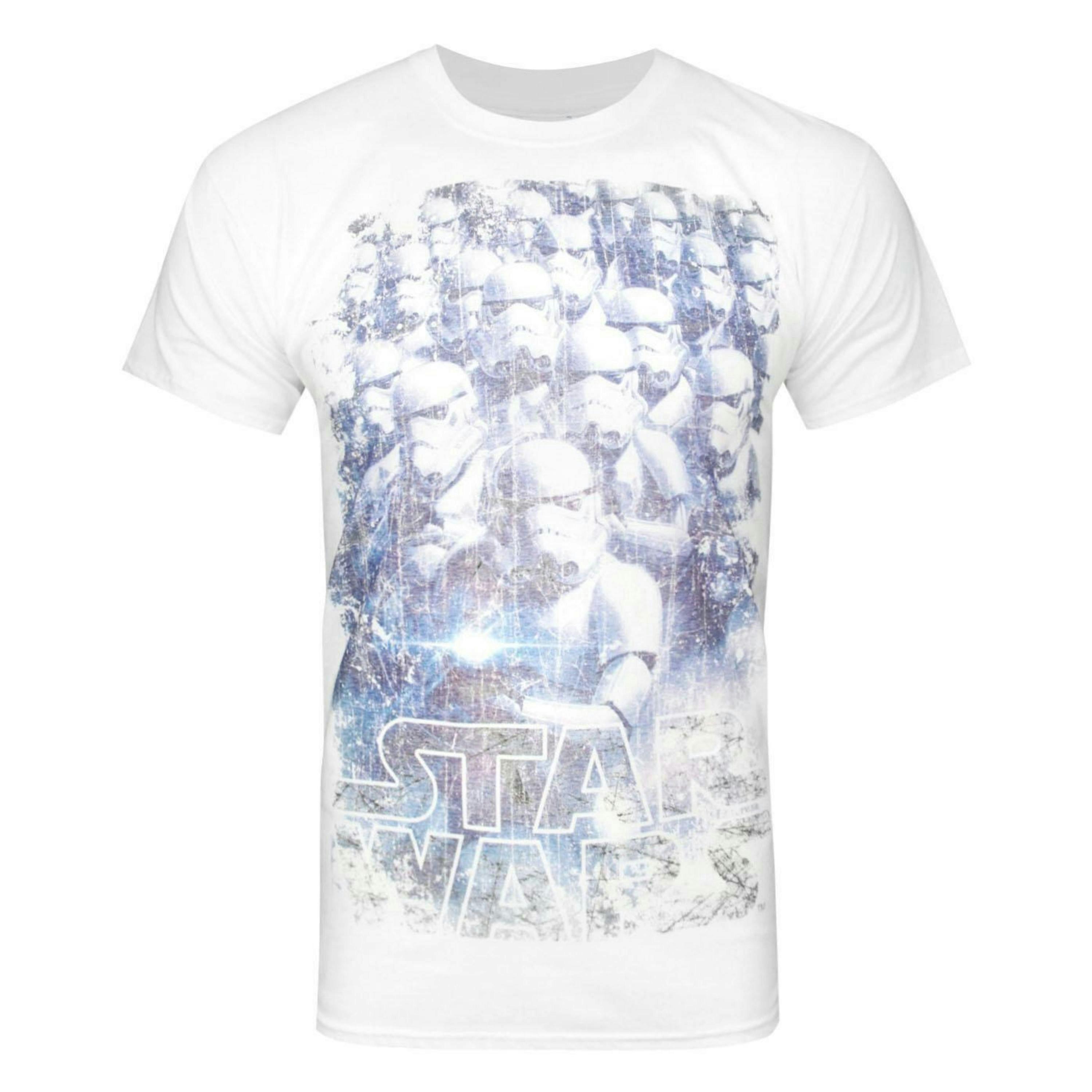 Star Wars Mens White Stormtroopers Short Sleeved T-Shirt by Vanilla Underground , view 1 of 3