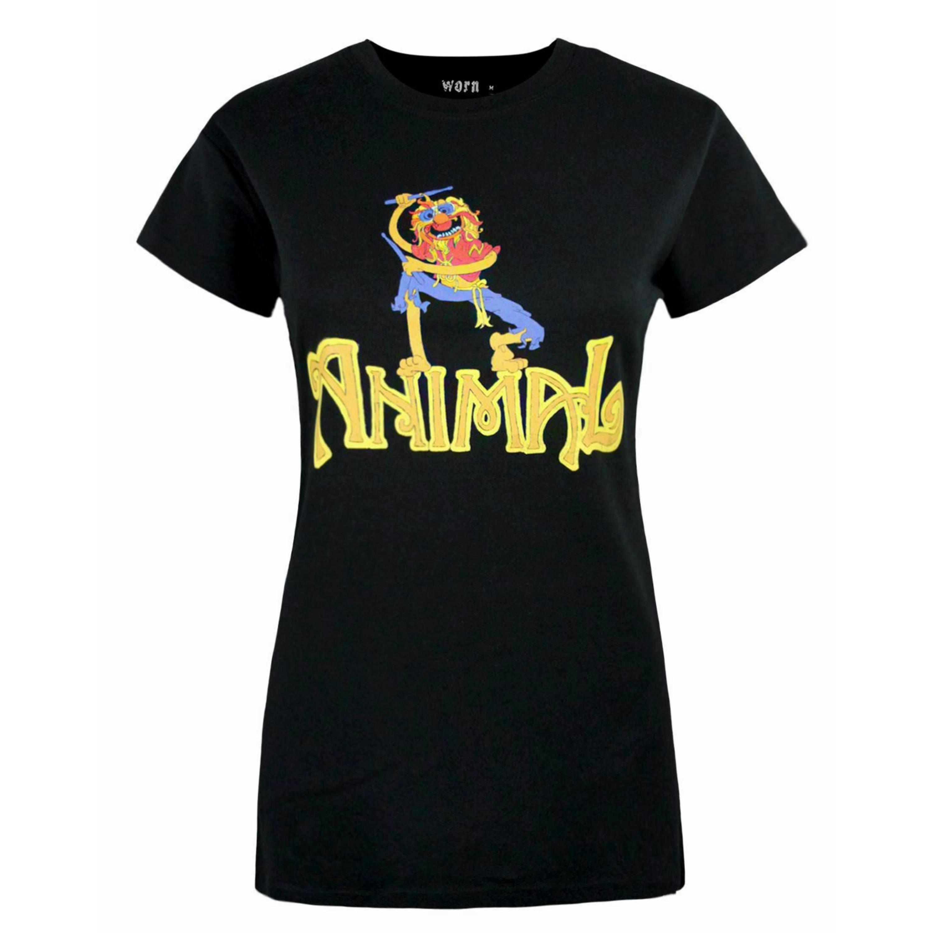 The Muppets Womens Black Animal Short Sleeved T-Shirt by Vanilla Underground , view 1 of 4