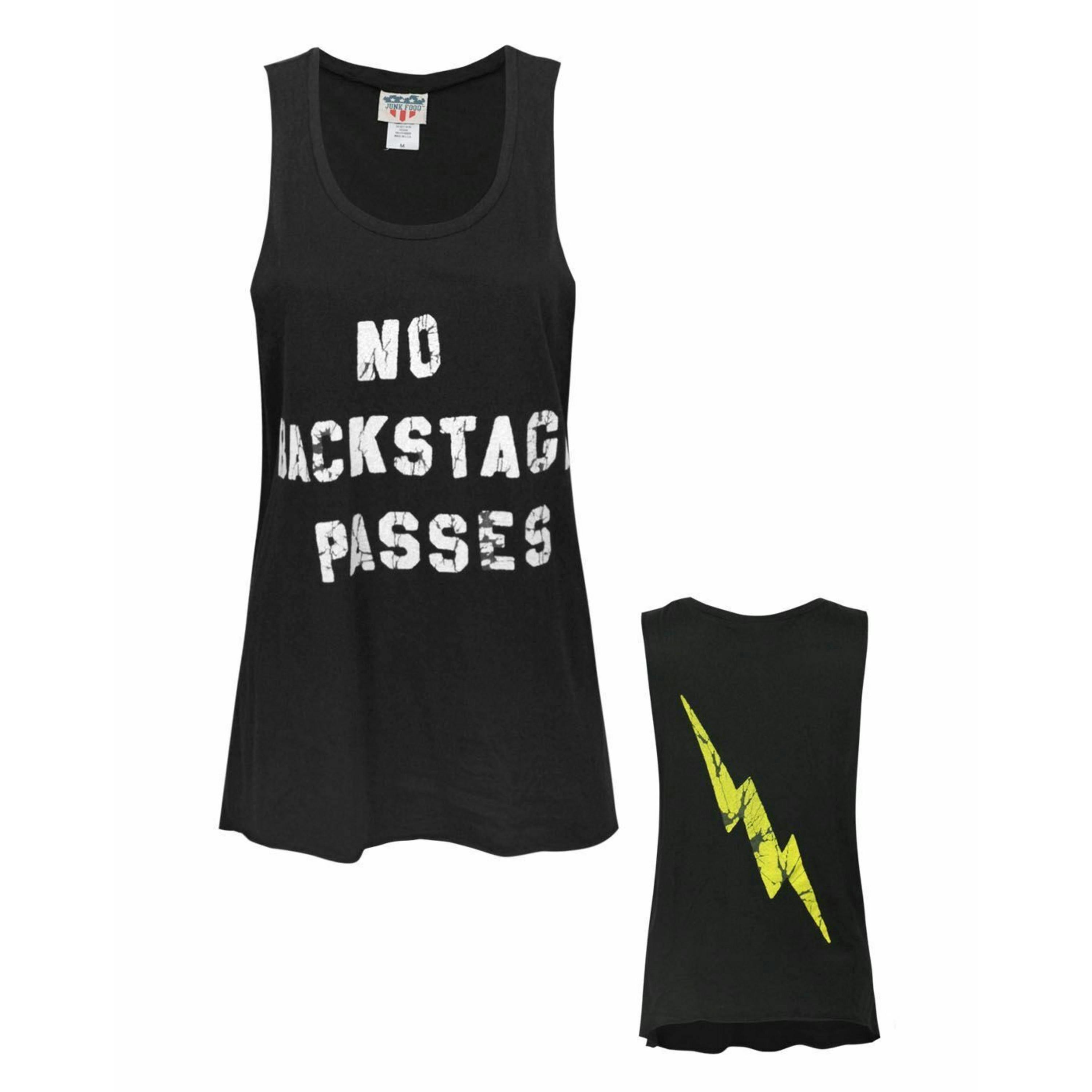 Junk Food Clothing Womens Black No Backstage Passes Text Vest by Vanilla Underground , view 1 of 4