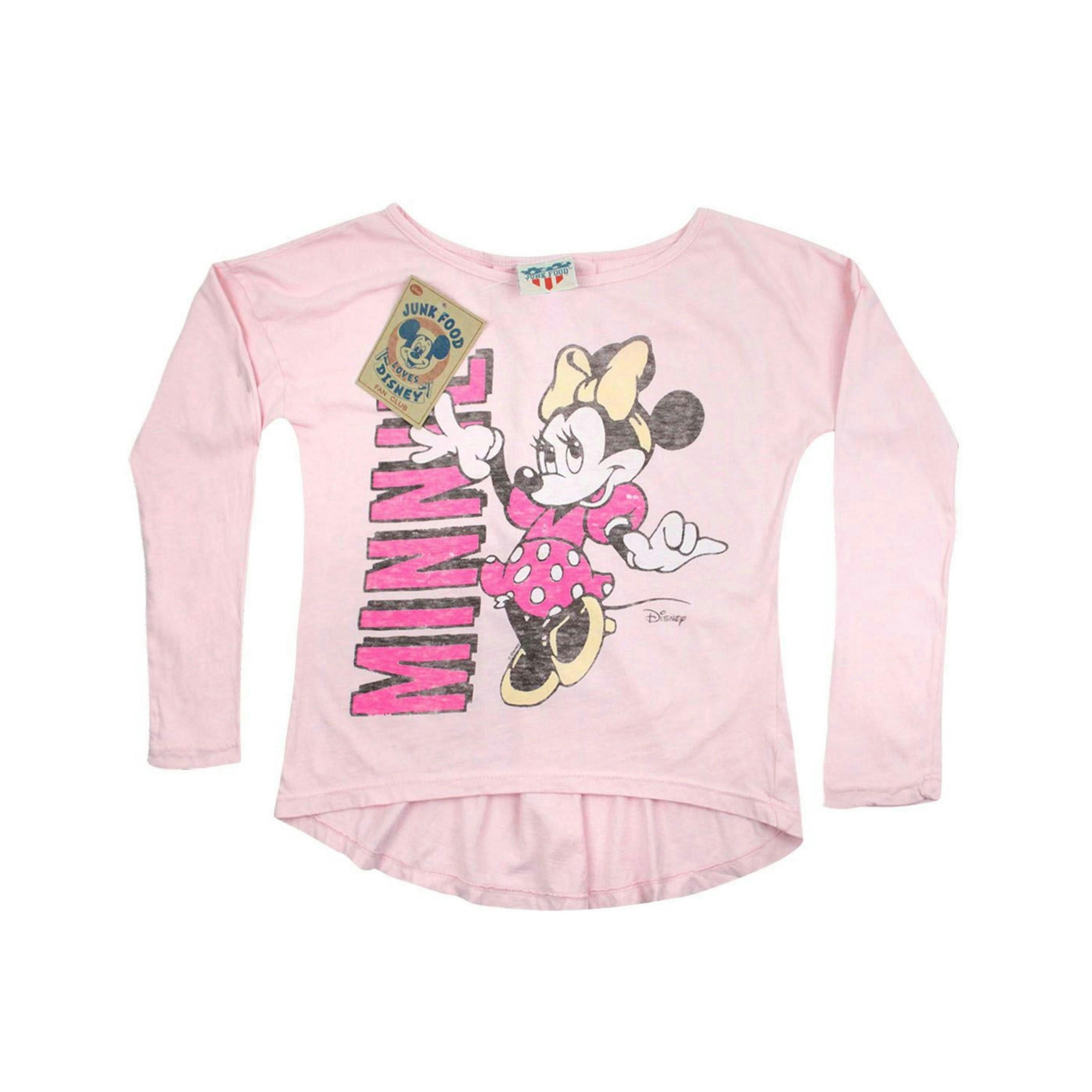 Junk Food Clothing Girls Pink Minnie Mouse Long Sleeved T-Shirt by Vanilla Underground , view 1 of 1