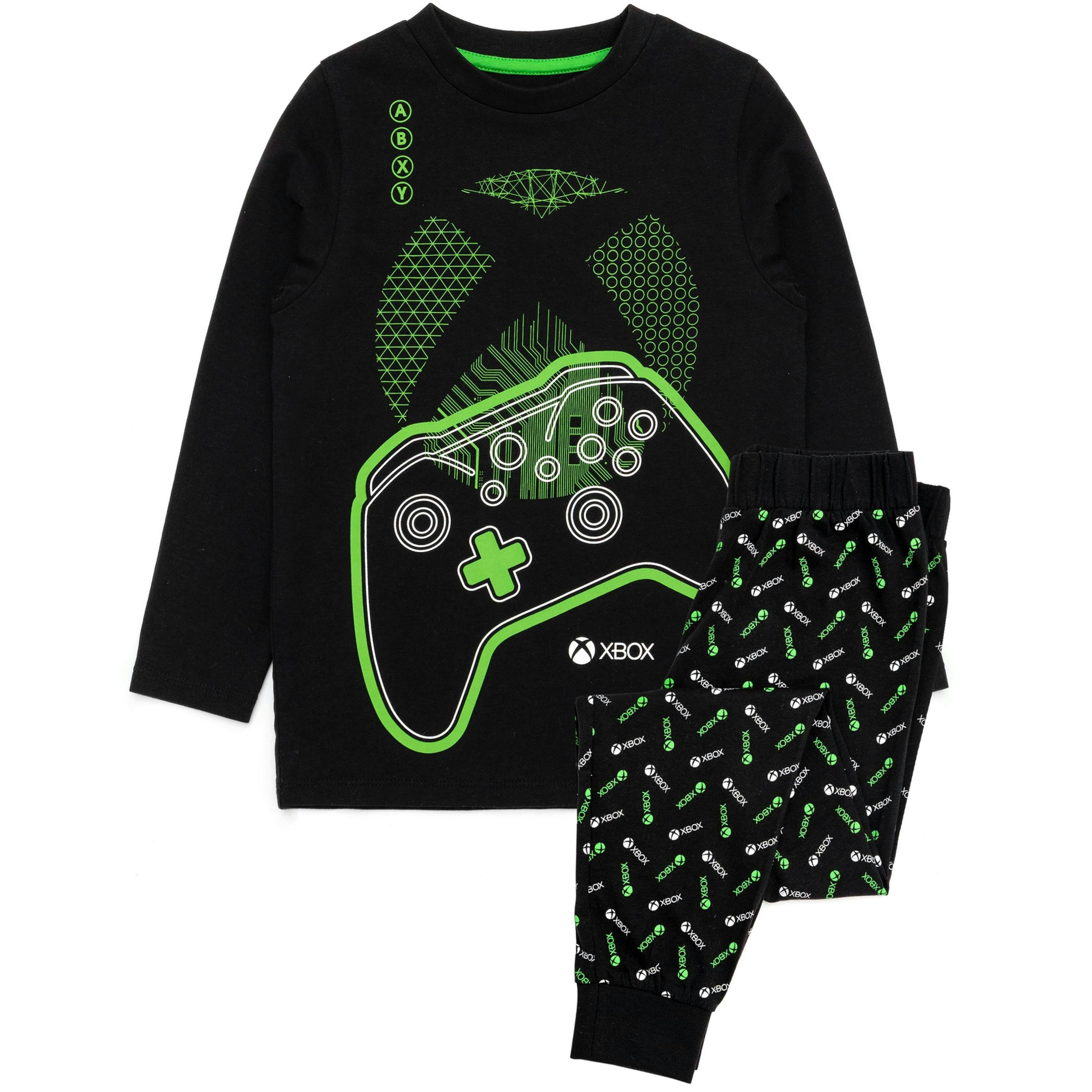 Xbox Boys Black Game Controller Long Sleeve Long Leg Pyjama Set [dis] by Vanilla Underground , view 1 of 6