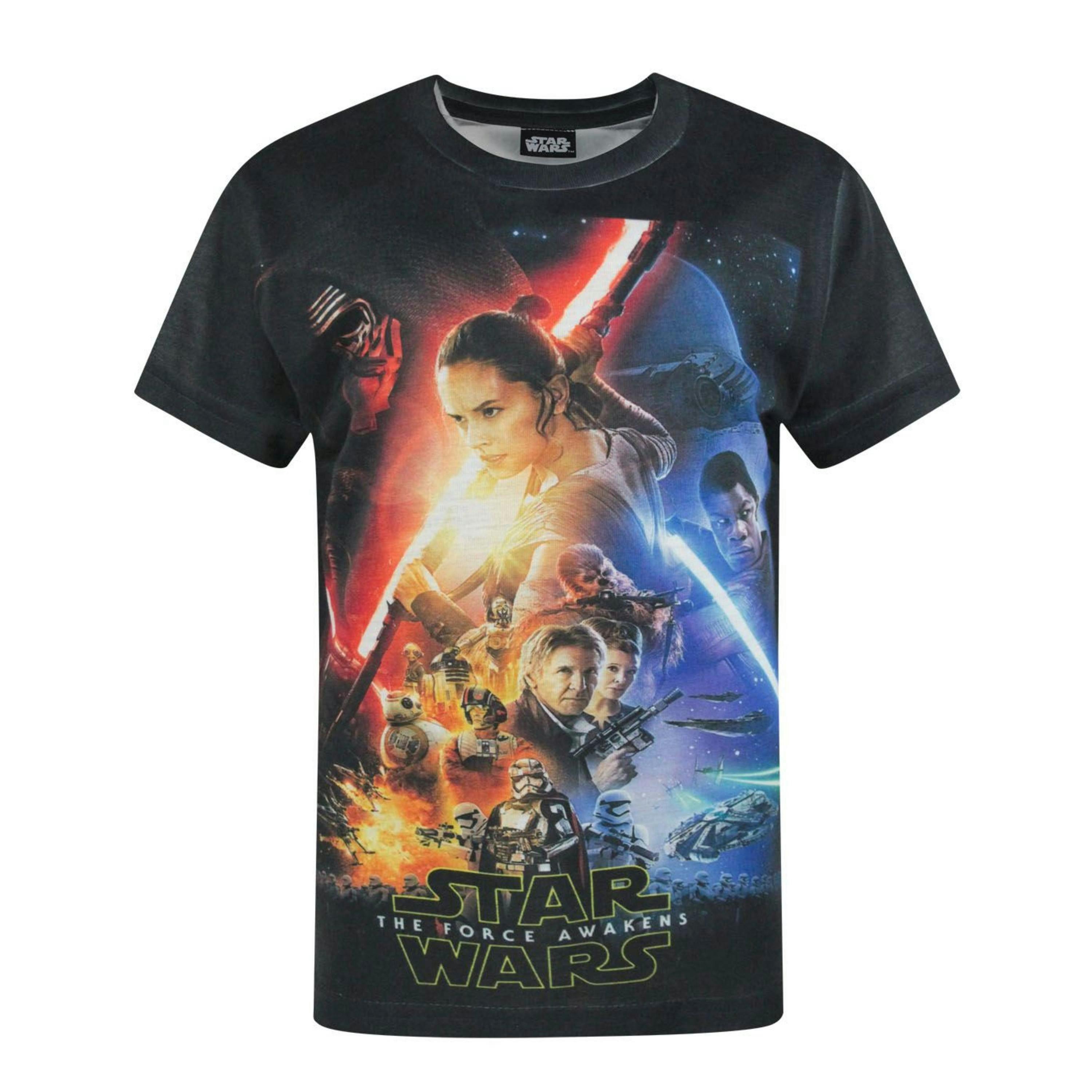 Star Wars Boys Black Poster Art Short Sleeved T-Shirt by Vanilla Underground , view 1 of 1
