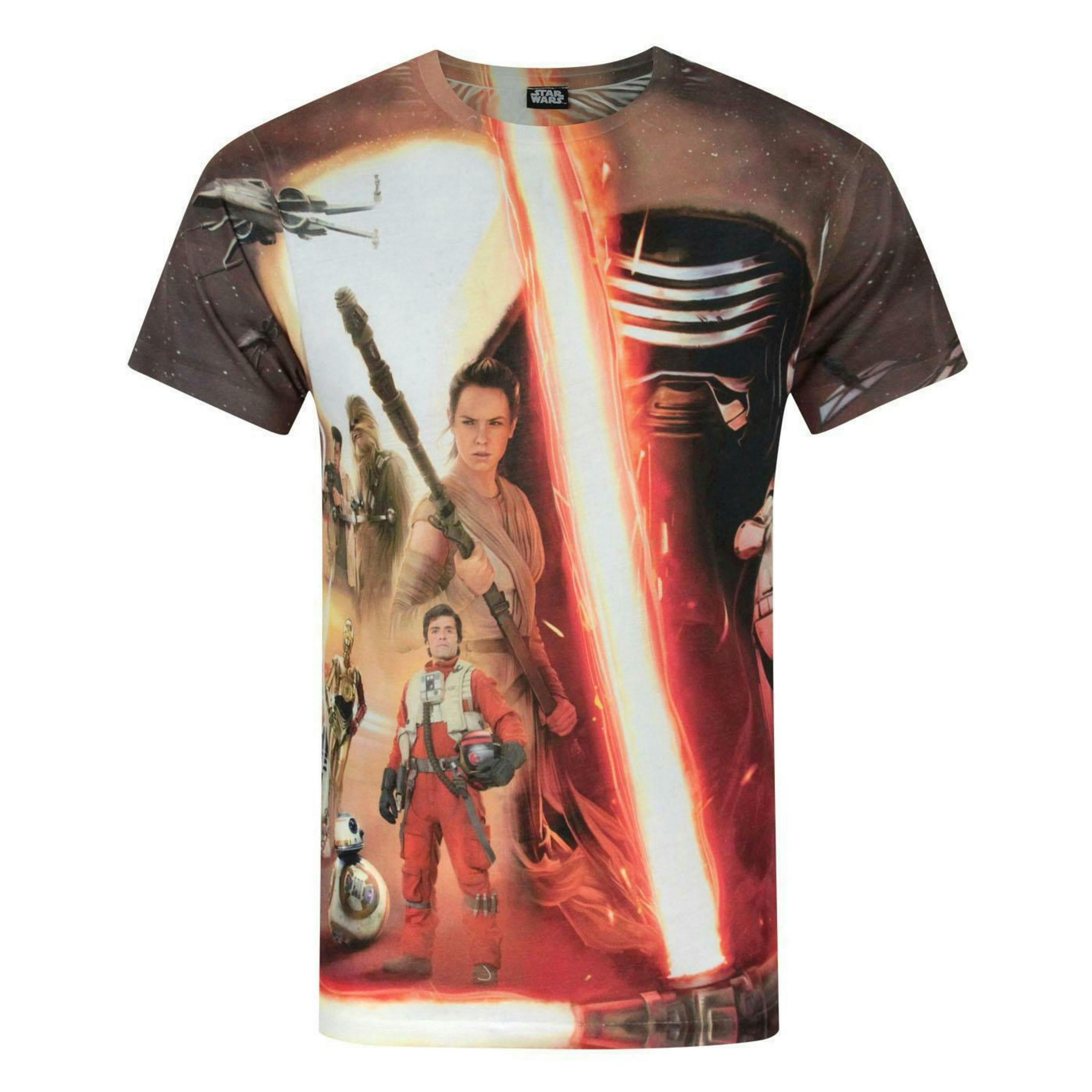 Star Wars Mens White Hero'S & Villains Short Sleeved T-Shirt by Vanilla Underground , view 1 of 5