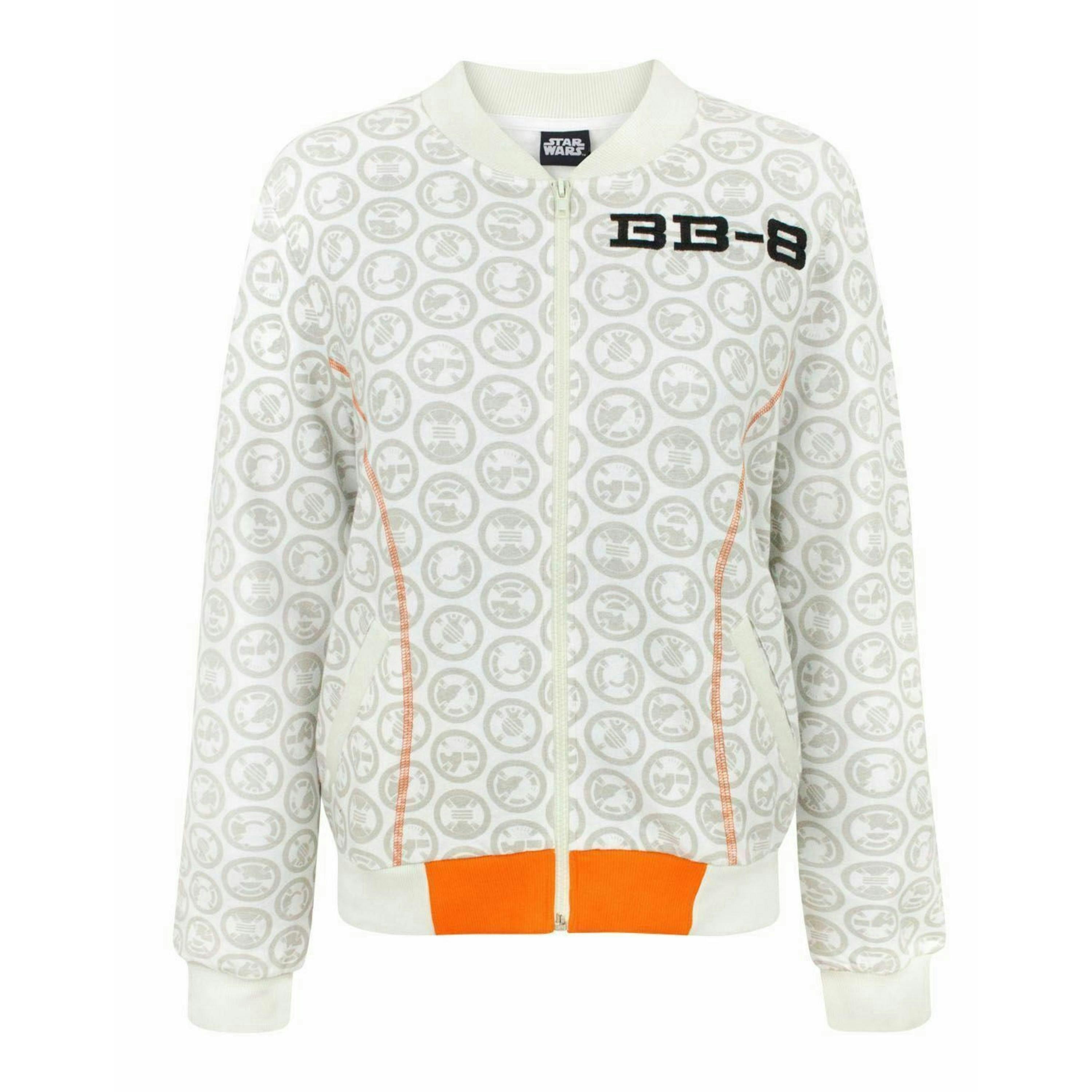 Disney Star Wars Womens White Bb-8 Bomber Jacket by Vanilla Underground , view 1 of 5