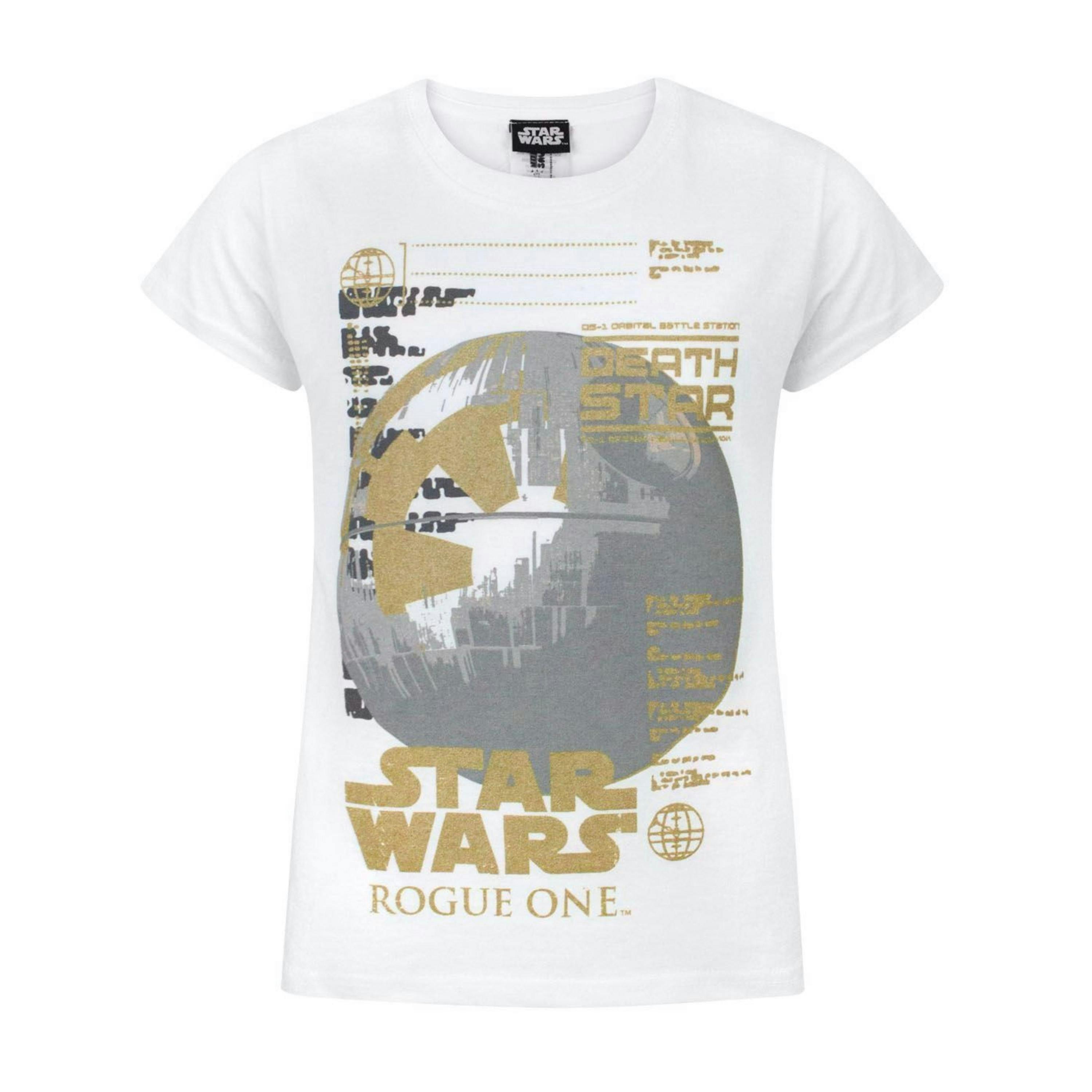 Star Wars Girls White Death Star Short Sleeved T-Shirt by Vanilla Underground , view 1 of 2