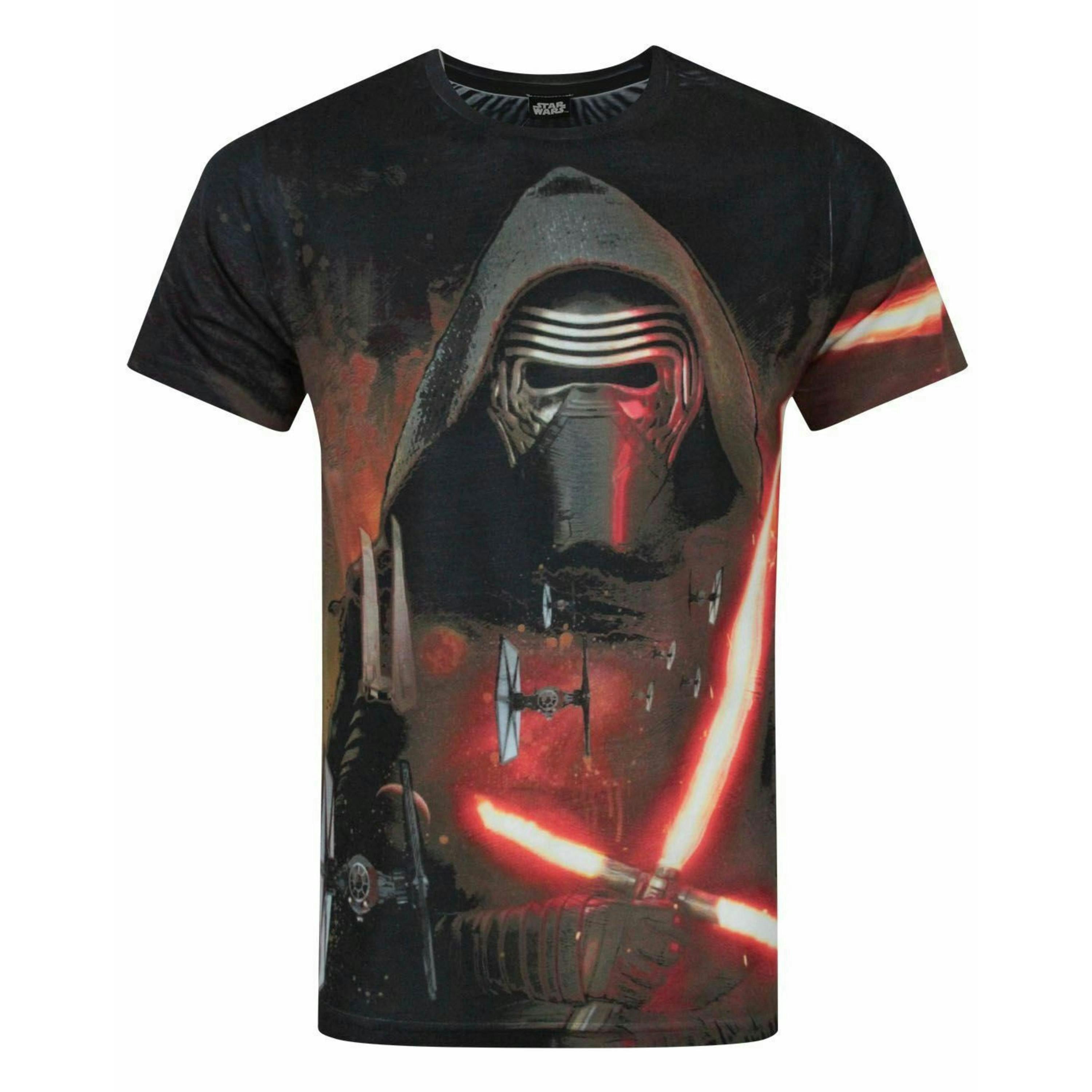 Star Wars Mens White Kylo Ren Short Sleeved T-Shirt by Vanilla Underground , view 1 of 4