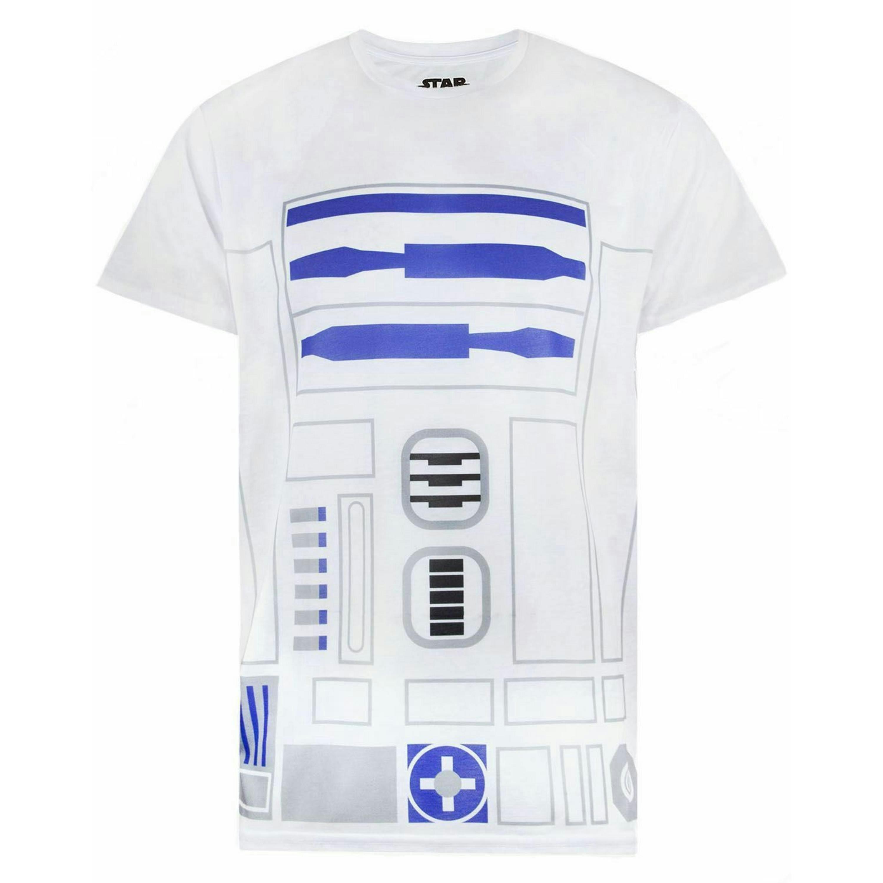 Star Wars Mens White R2D2 Short Sleeved T-Shirt by Vanilla Underground , view 1 of 4
