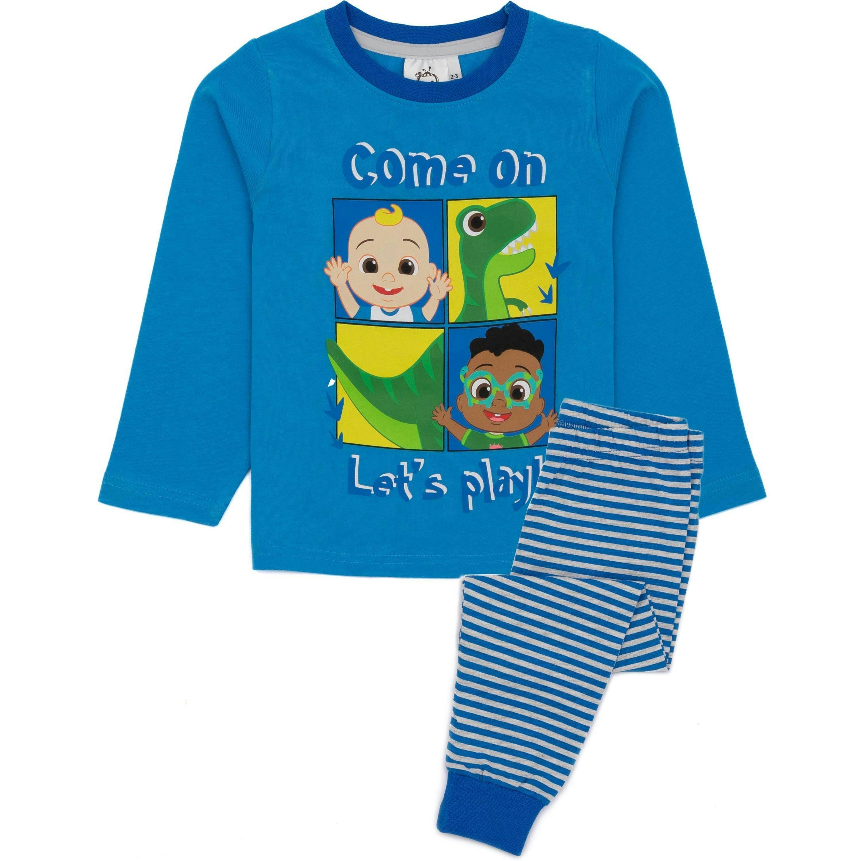 Cocomelon Boys Blue Long Sleeve Long Leg Pyjama Set by Vanilla Underground , view 1 of 6