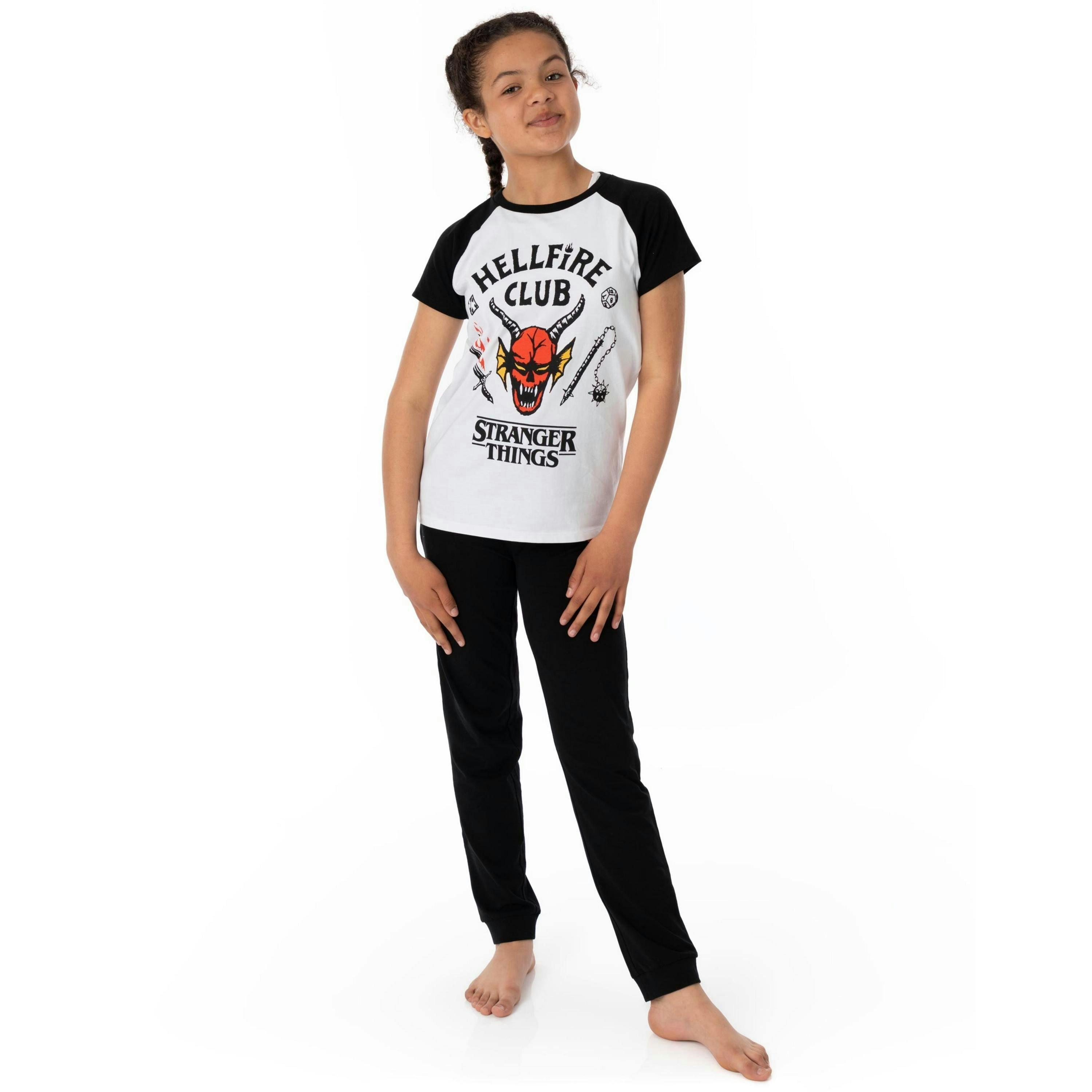 Stranger Things Unisex Kids Black Short Sleeve Long Leg Pyjama Set by Vanilla Underground , view 1 of 5