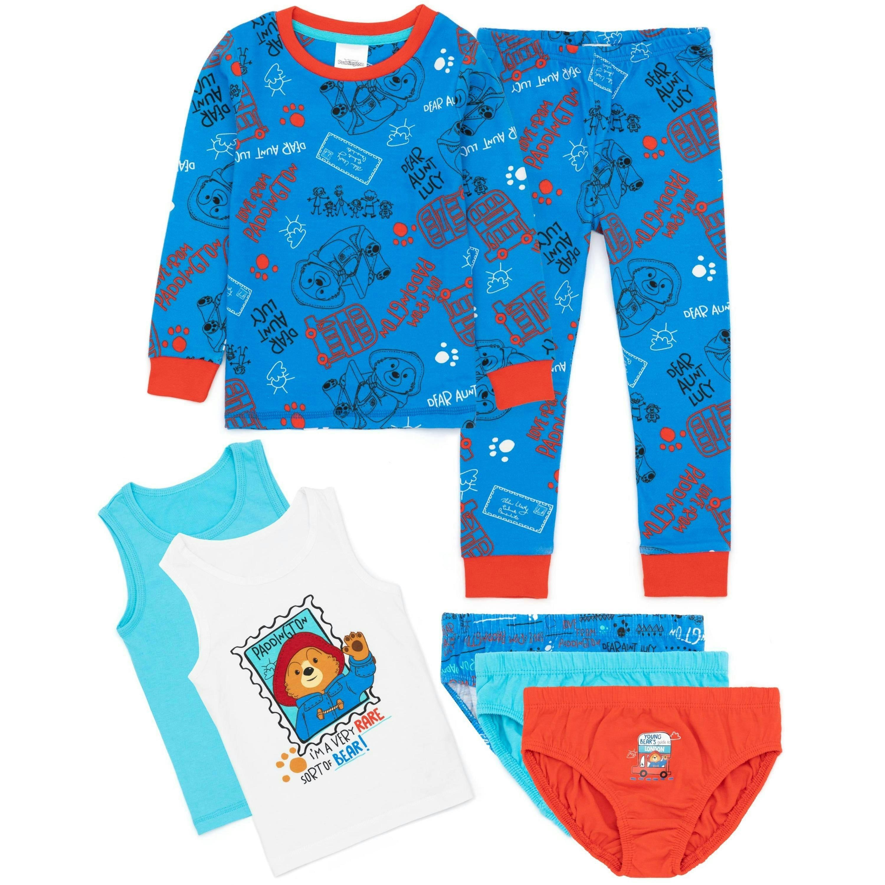Paddington Bear Unisex Kids Multicoloured Paddington Long Sleeve Long Leg Pyjama Set [dis] by Vanilla Underground , view 1 of 6