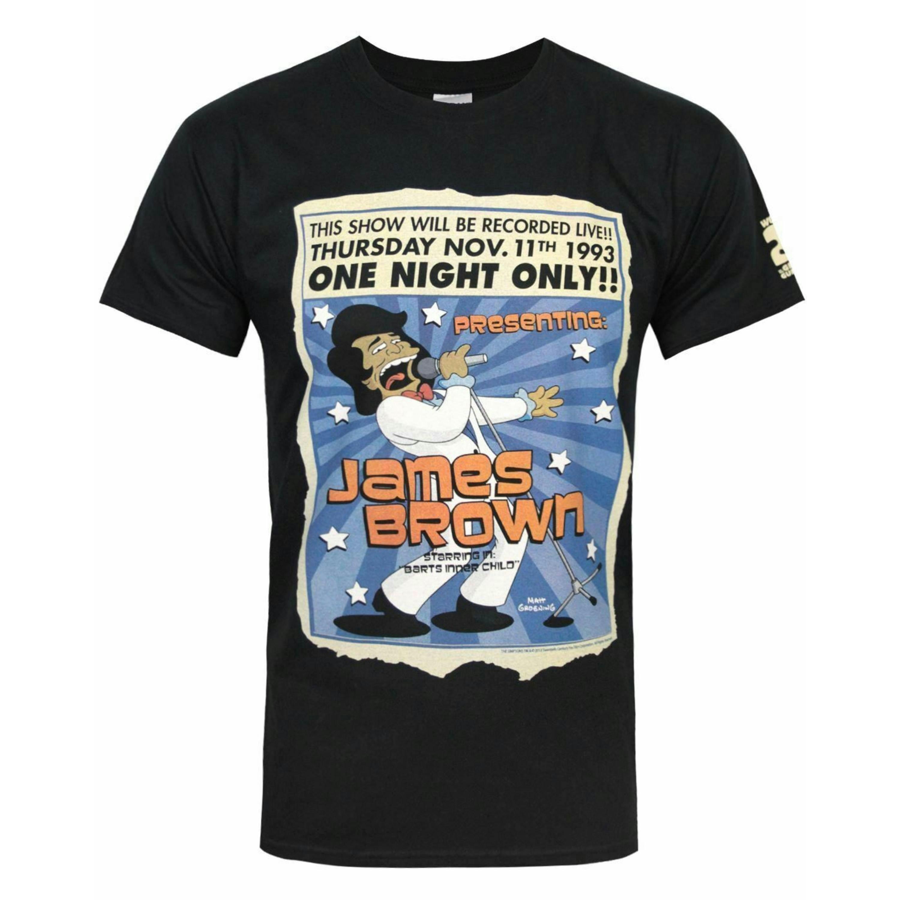 The Simpsons Mens Black James Brown Short Sleeved T-Shirt by Vanilla Underground , view 1 of 5