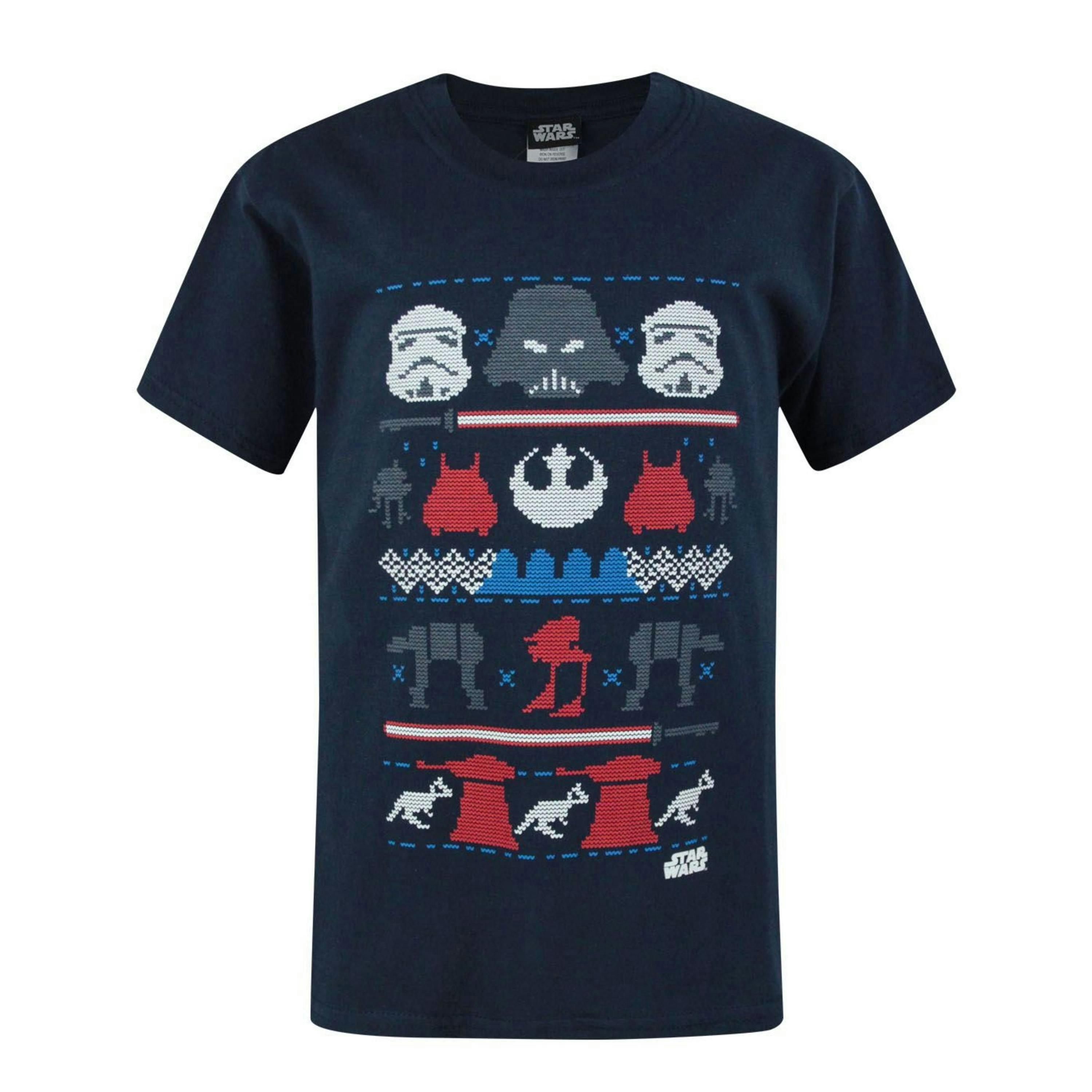 Star Wars Boys Blue Darth Vader, Stormtroopers Short Sleeved T-Shirt by Vanilla Underground , view 1 of 1