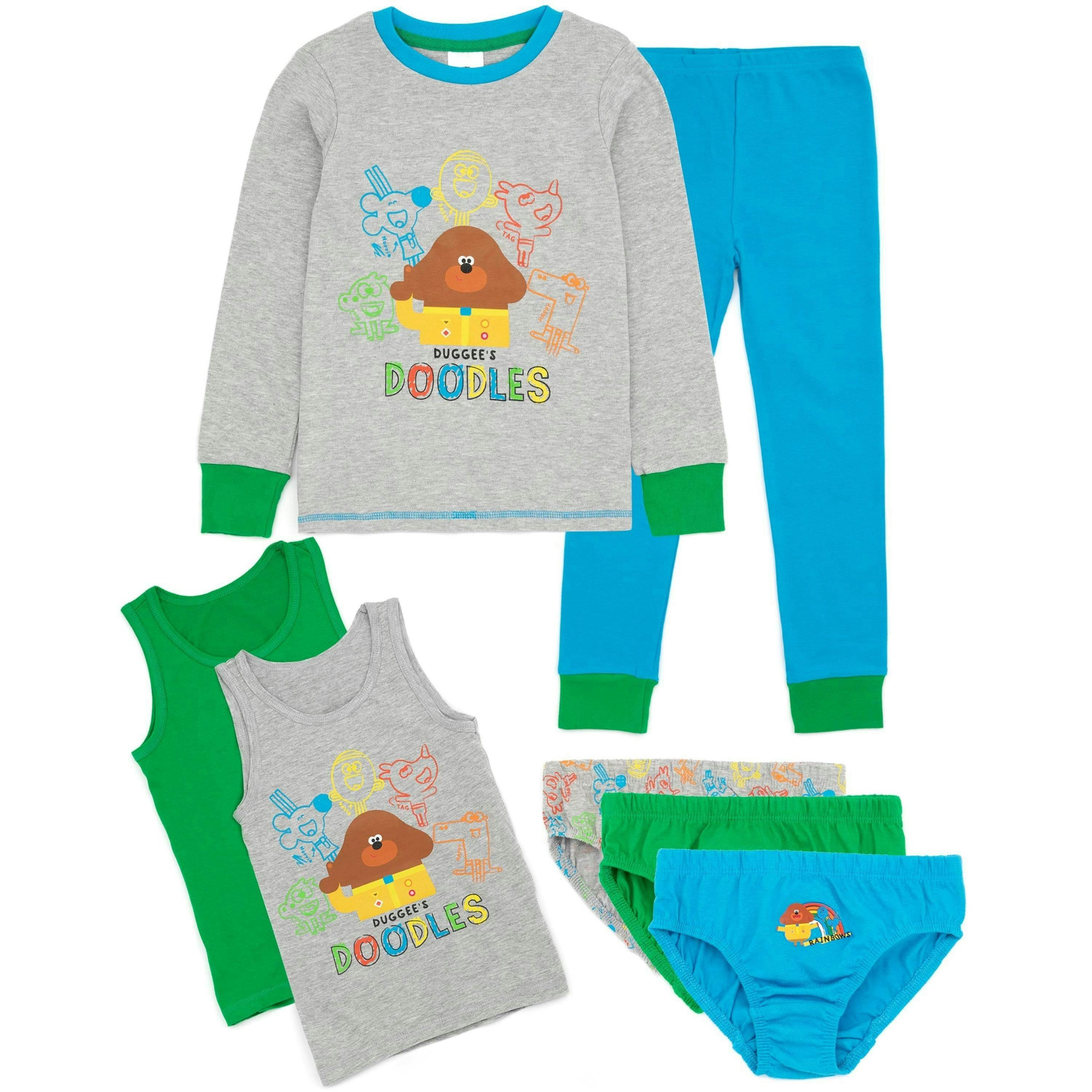 Hey Duggee Unisex Kids Multicoloured Long Sleeve Long Leg Pyjama Set by Vanilla Underground , view 1 of 6