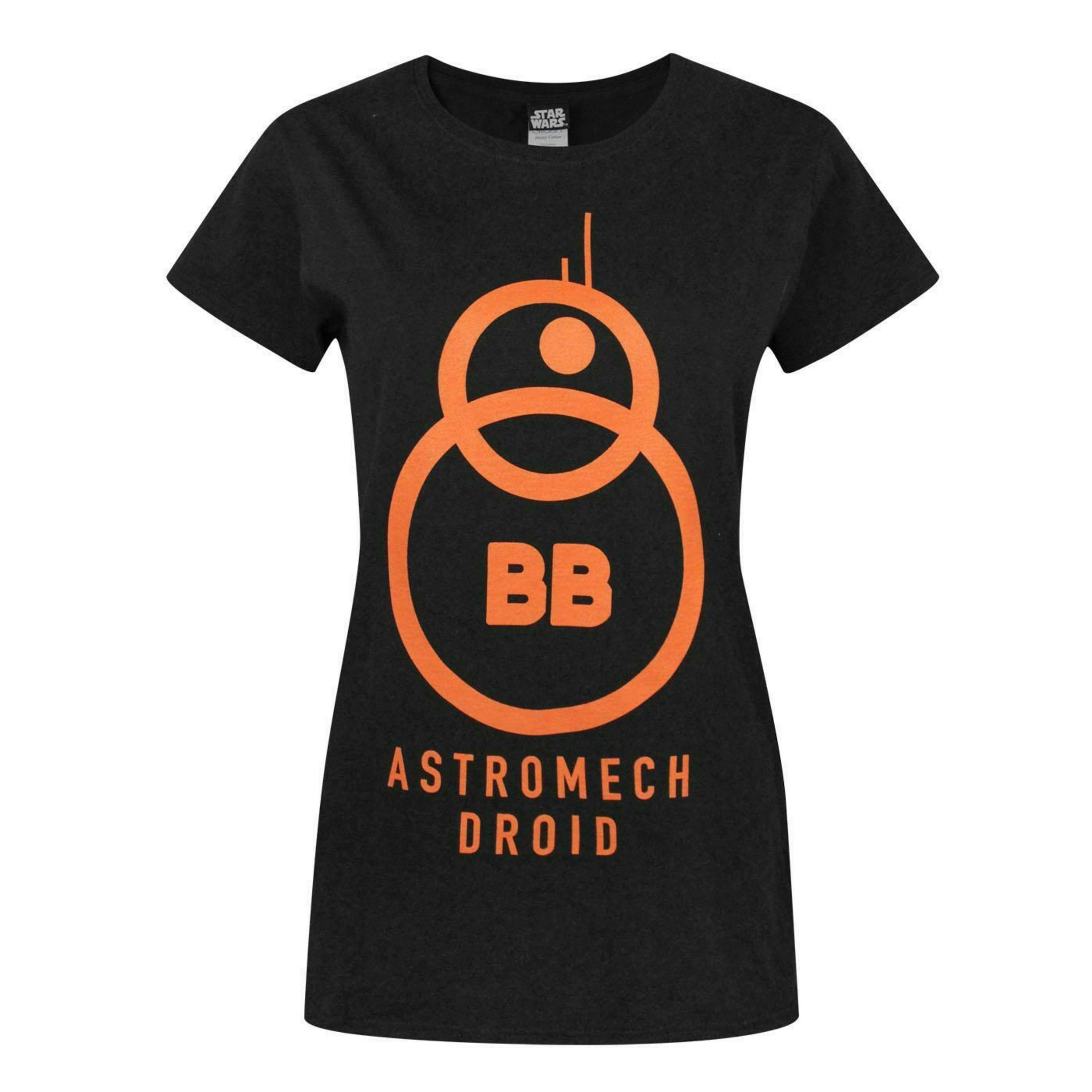 Star Wars Womens Black Bb-8 Short Sleeved T-Shirt by Vanilla Underground , view 1 of 4