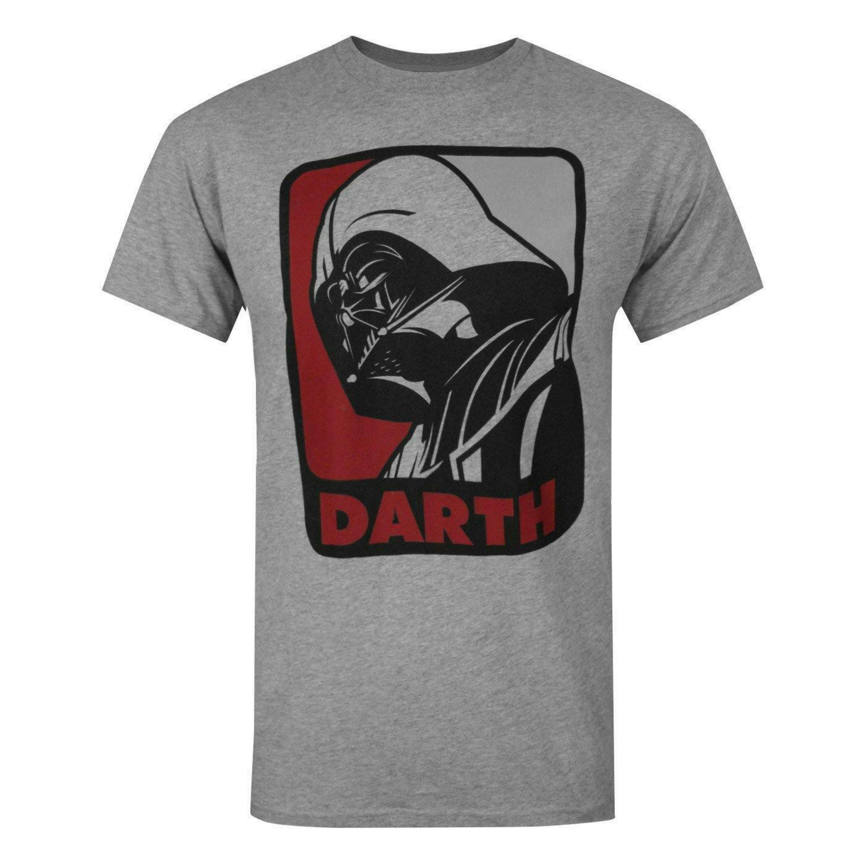 Star Wars Mens Grey Darth Vader Short Sleeved T-Shirt by Vanilla Underground , view 1 of 4