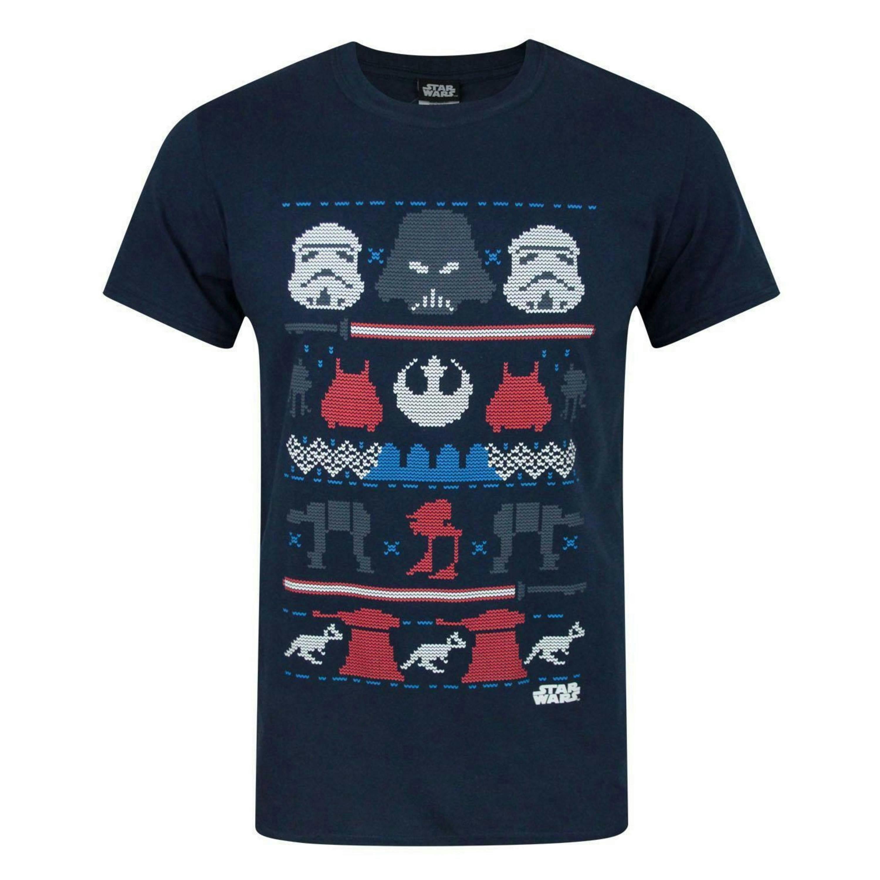 Star Wars Mens Blue Darth Vader Short Sleeved T-Shirt by Vanilla Underground , view 1 of 4