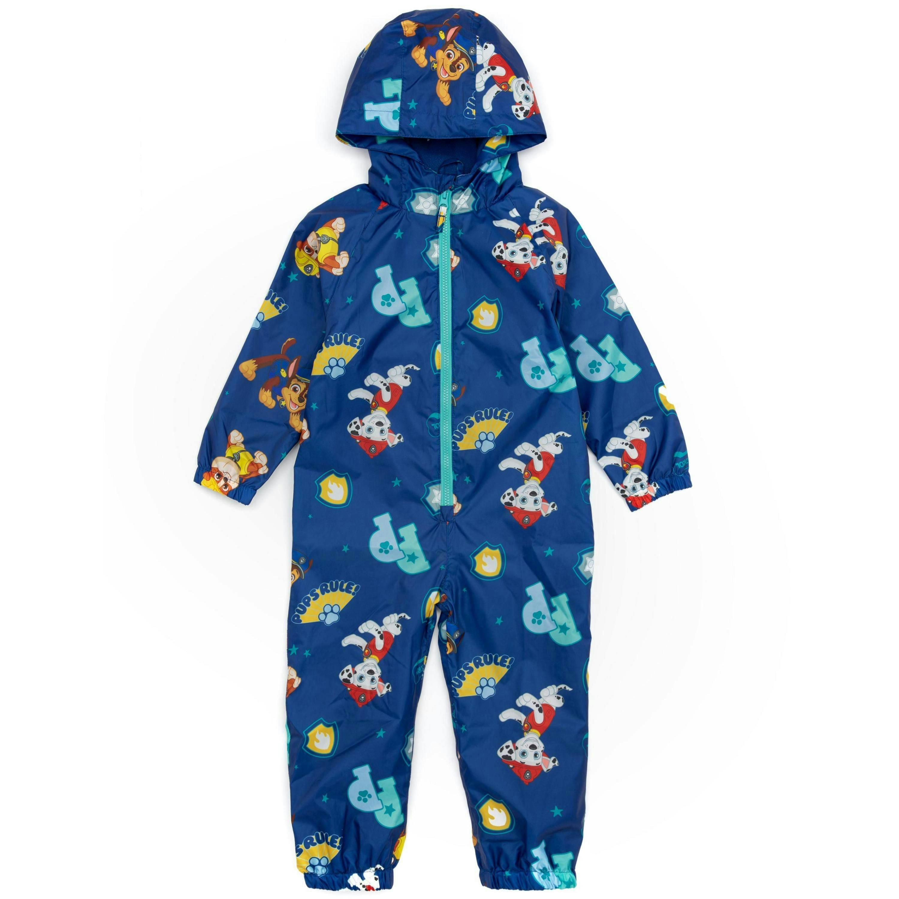 Paw Patrol Boys Blue Marshall , Rubble & Chase All-Over Print Puddle Suit by Vanilla Underground , view 1 of 6