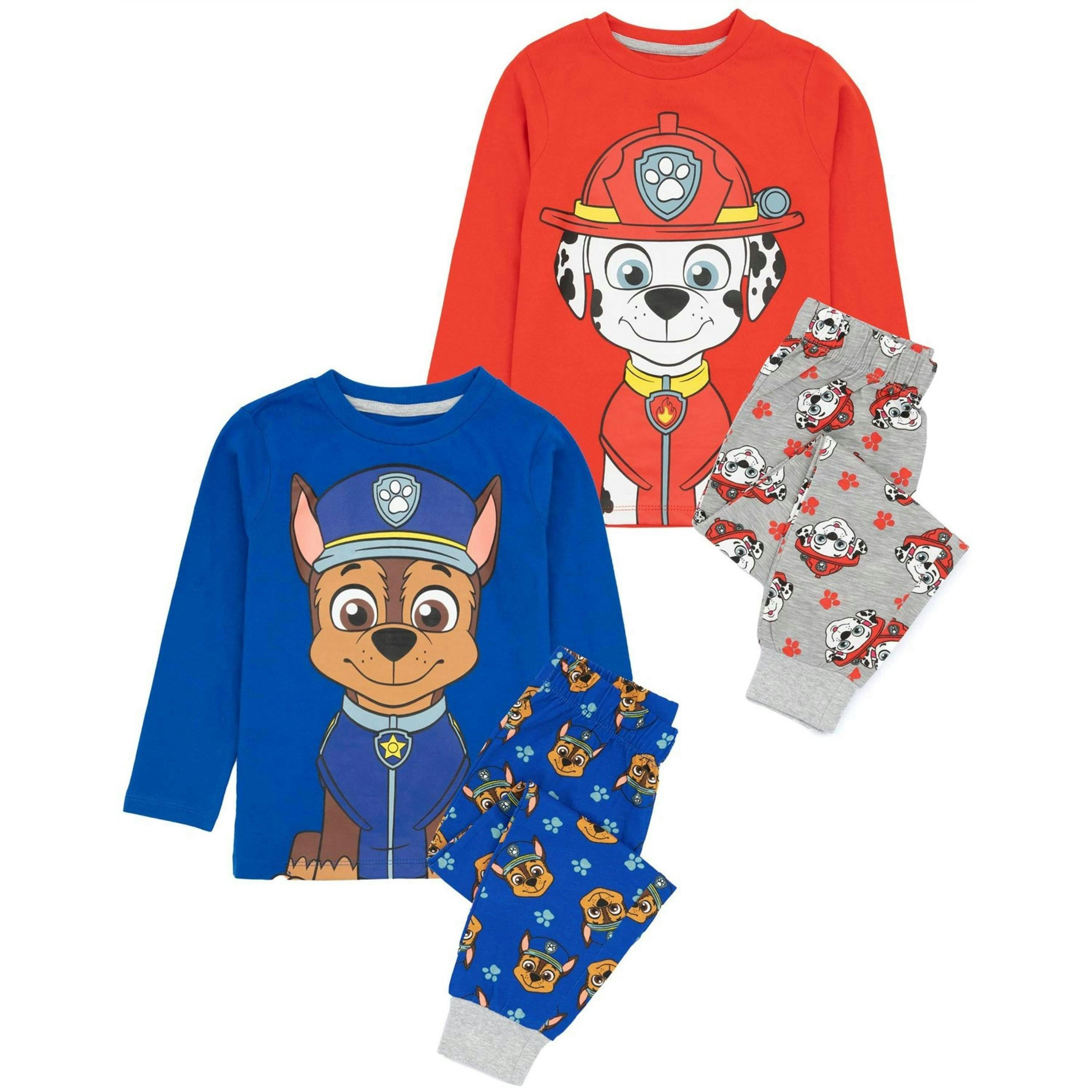 Paw Patrol Boys Blue Chase Marshall Long Sleeve Long Leg Pyjama Set by Vanilla Underground , view 1 of 1
