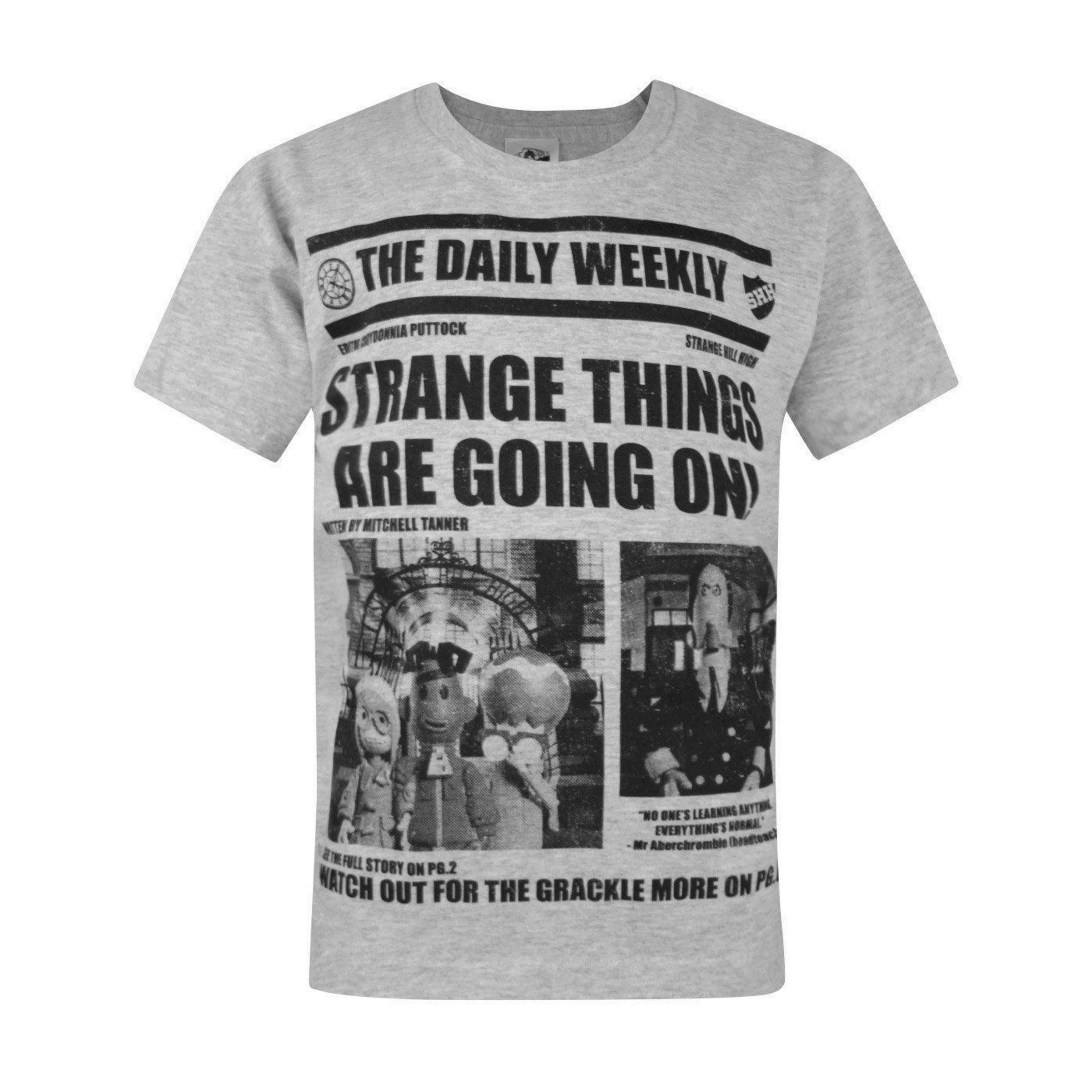 Strange Hill High Boys Grey Character Short Sleeved T-Shirt by Vanilla Underground , view 1 of 4
