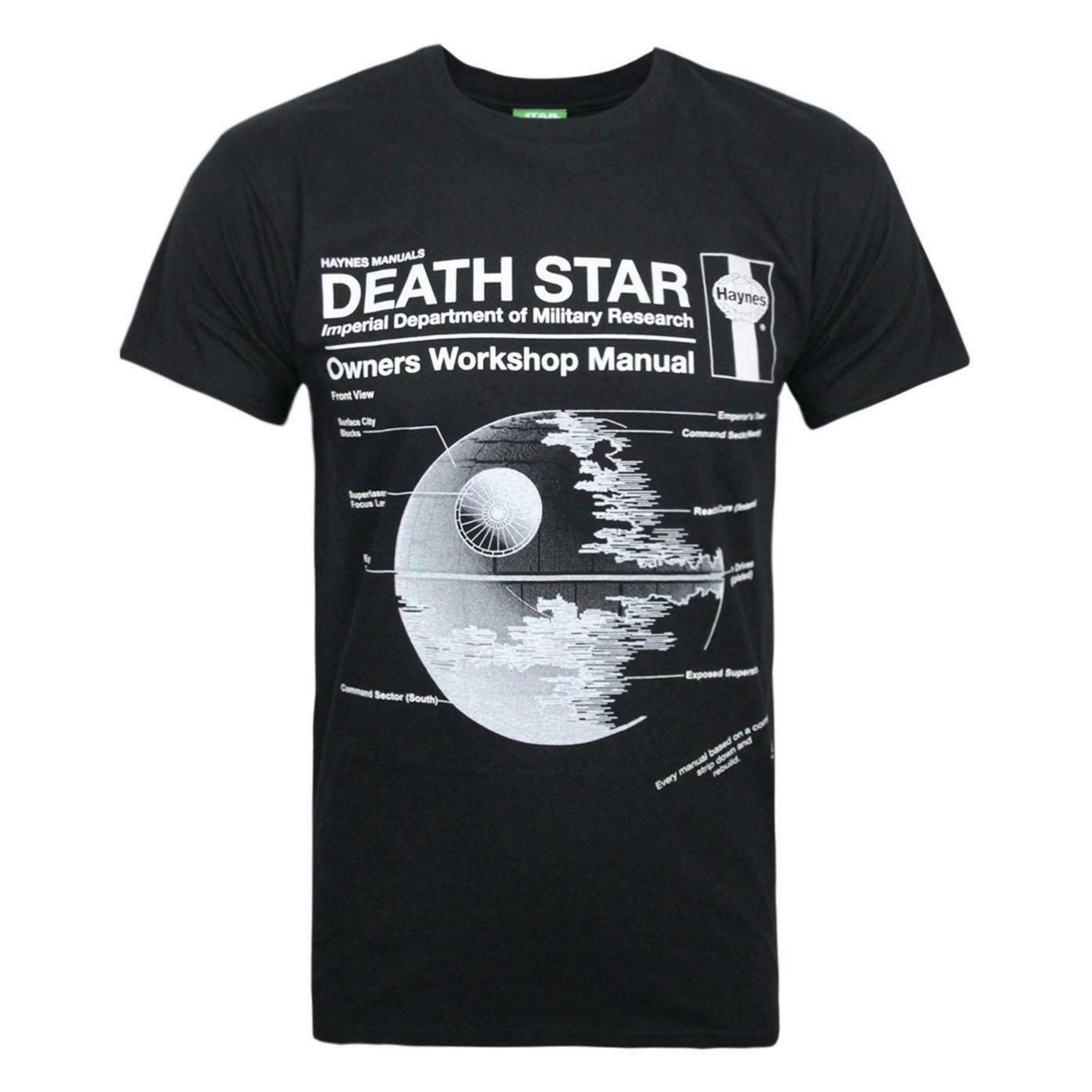 Star Wars Mens Black Death Star Print Short Sleeved T-Shirt by Vanilla Underground , view 1 of 4