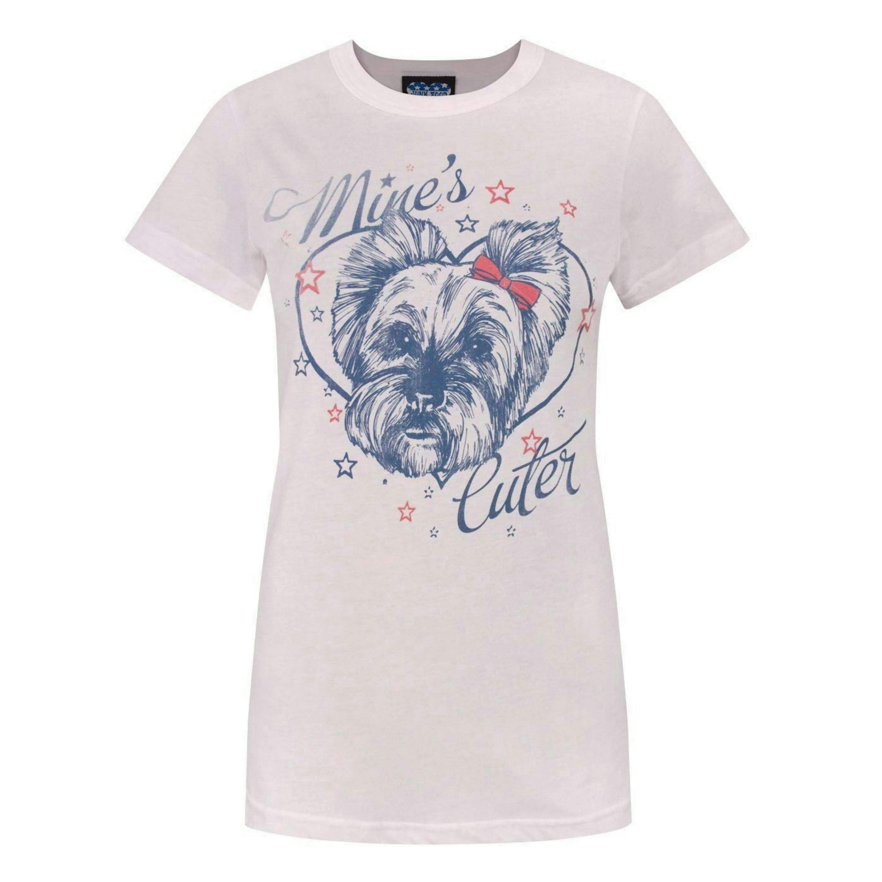 Junk Food Clothing Womens Pink Dog Short Sleeved T-Shirt by Vanilla Underground , view 1 of 4