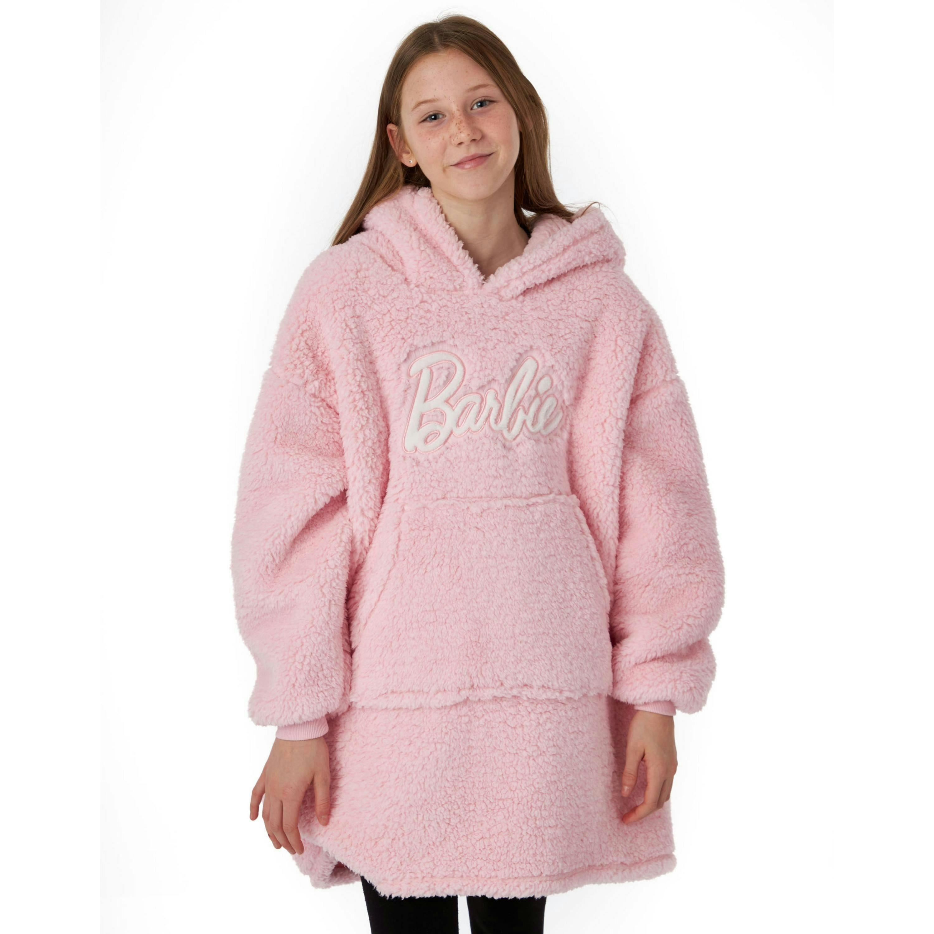 Barbie Girls Pink Logo Blanket Hoodie by Vanilla Underground , view 1 of 6