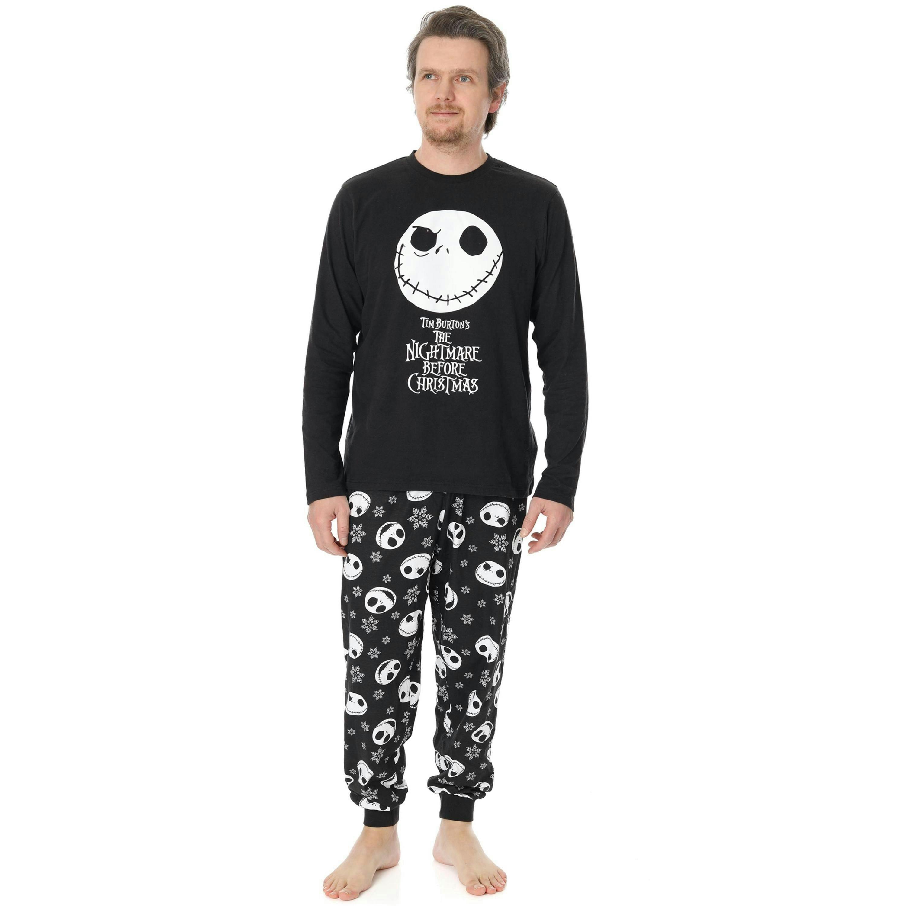 Disney The Nightmare Before Christmas Mens Multicoloured Jack Skellington Long Sleeve Long Leg Pyjama Set by Vanilla Underground , view 1 of 6
