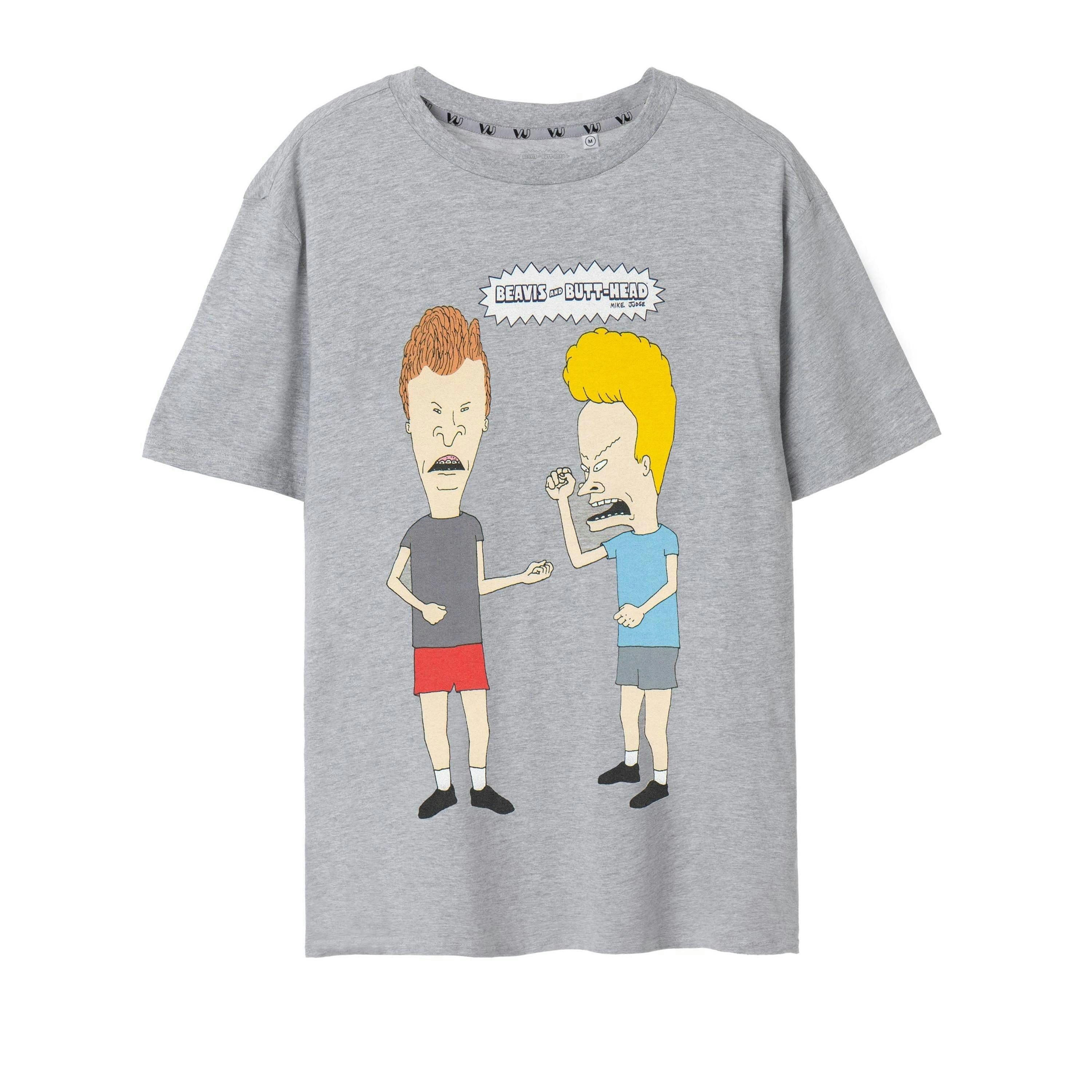Beavis And Butthead Mens Grey Classic Pose Short Sleeved T-Shirt by Vanilla Underground , view 1 of 6