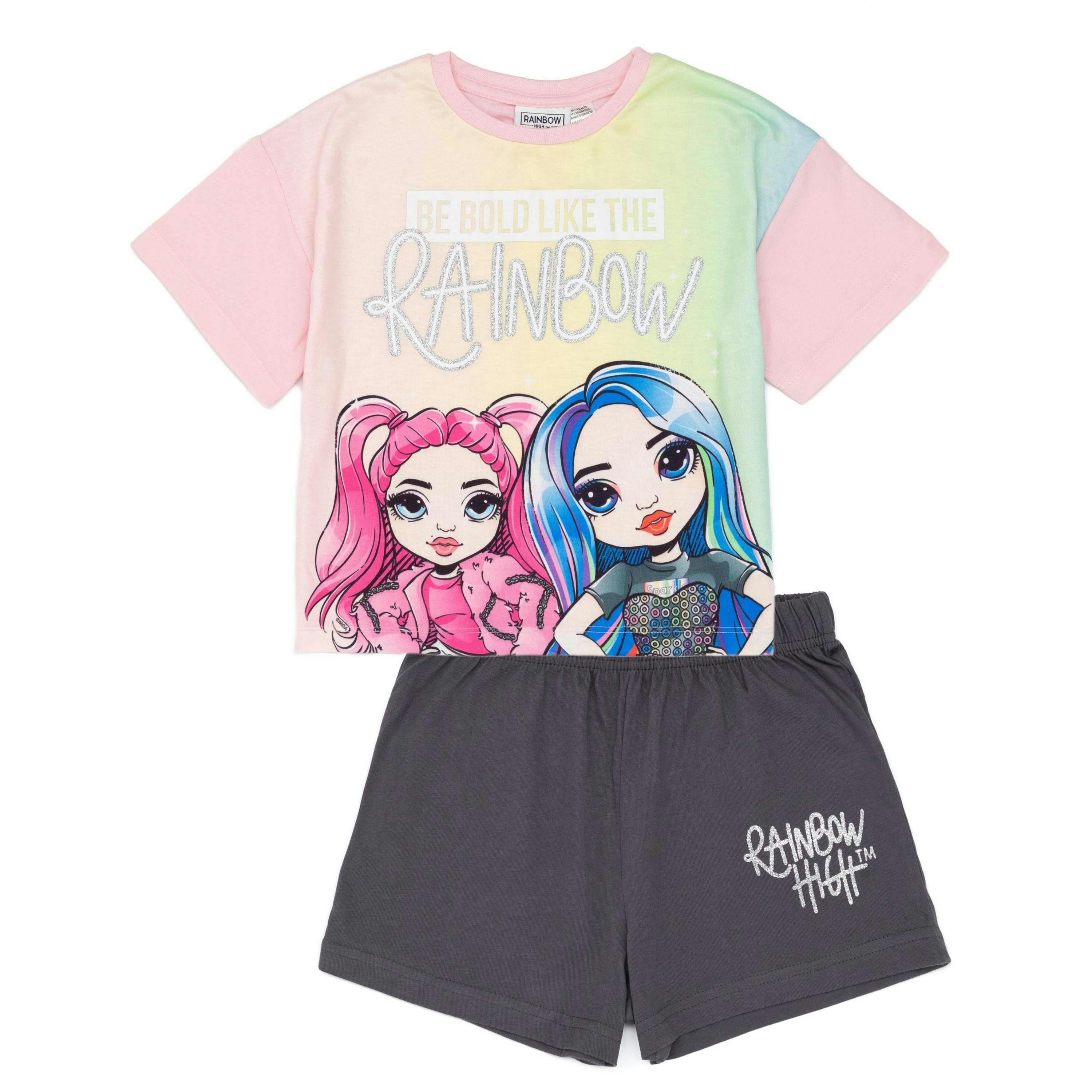 Rainbow High Girls Multicoloured Rose And Ice Short Sleeve Short Leg Pyjama Set by Vanilla Underground , view 1 of 5