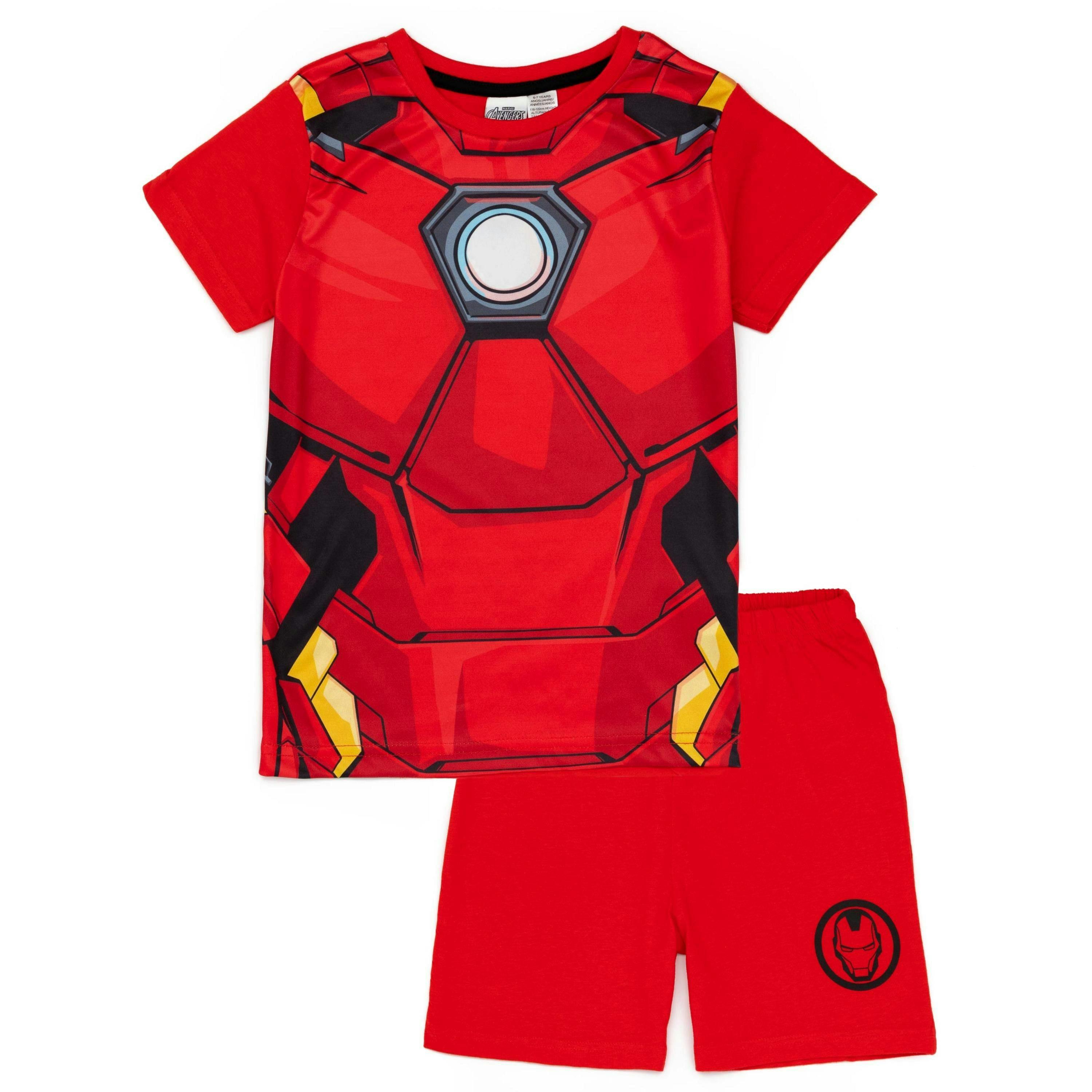 Disney Marvel BoysRed Iron Man Costume Character Print Short Sleeve Short Leg Pyjama Set by Vanilla Underground , view 1 of 5