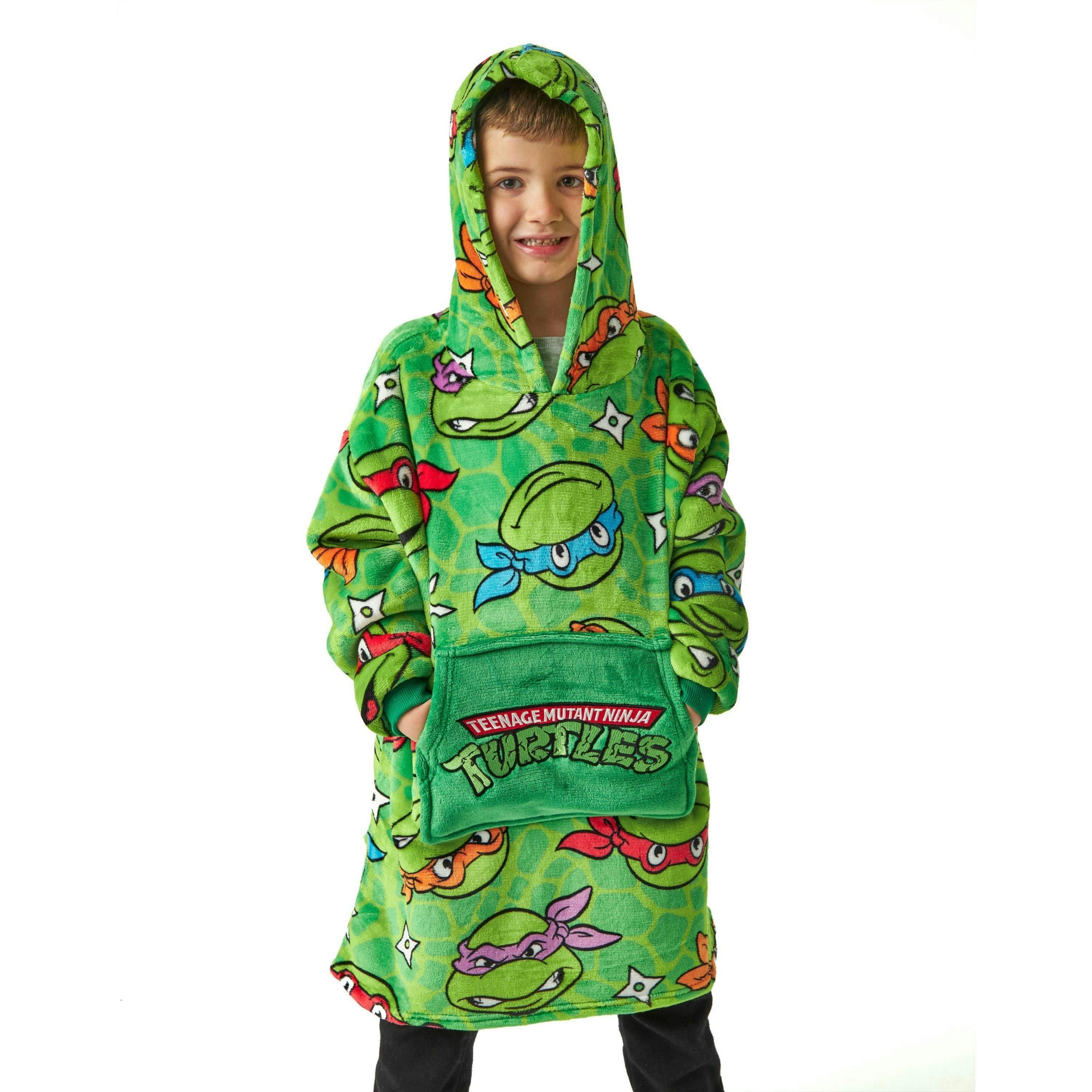 Teenage Mutant Ninja Turtles Boys Green Blanket Hoodie by Vanilla Underground , view 1 of 6