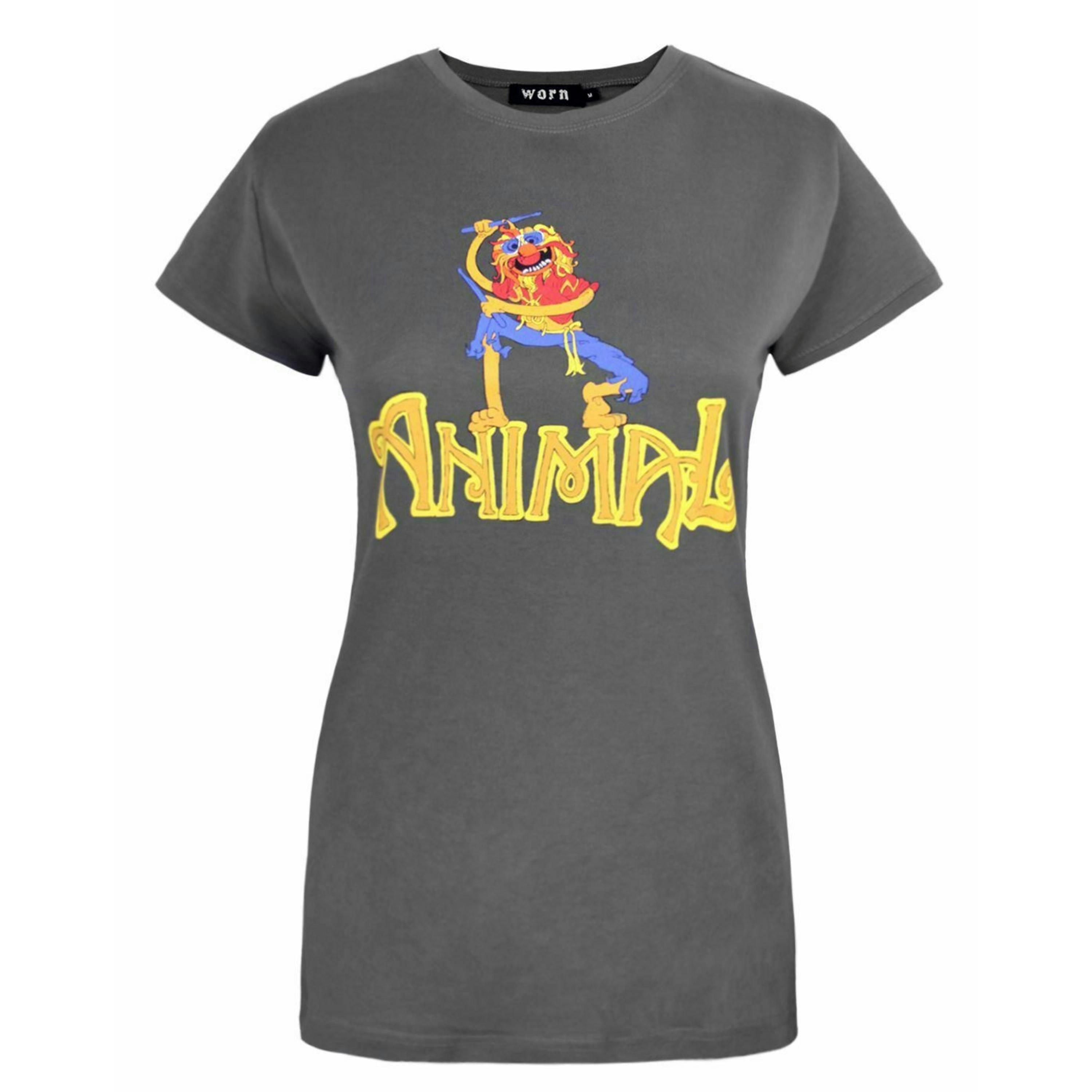 The Muppets Womens Grey Animal Short Sleeved T-Shirt by Vanilla Underground , view 1 of 4