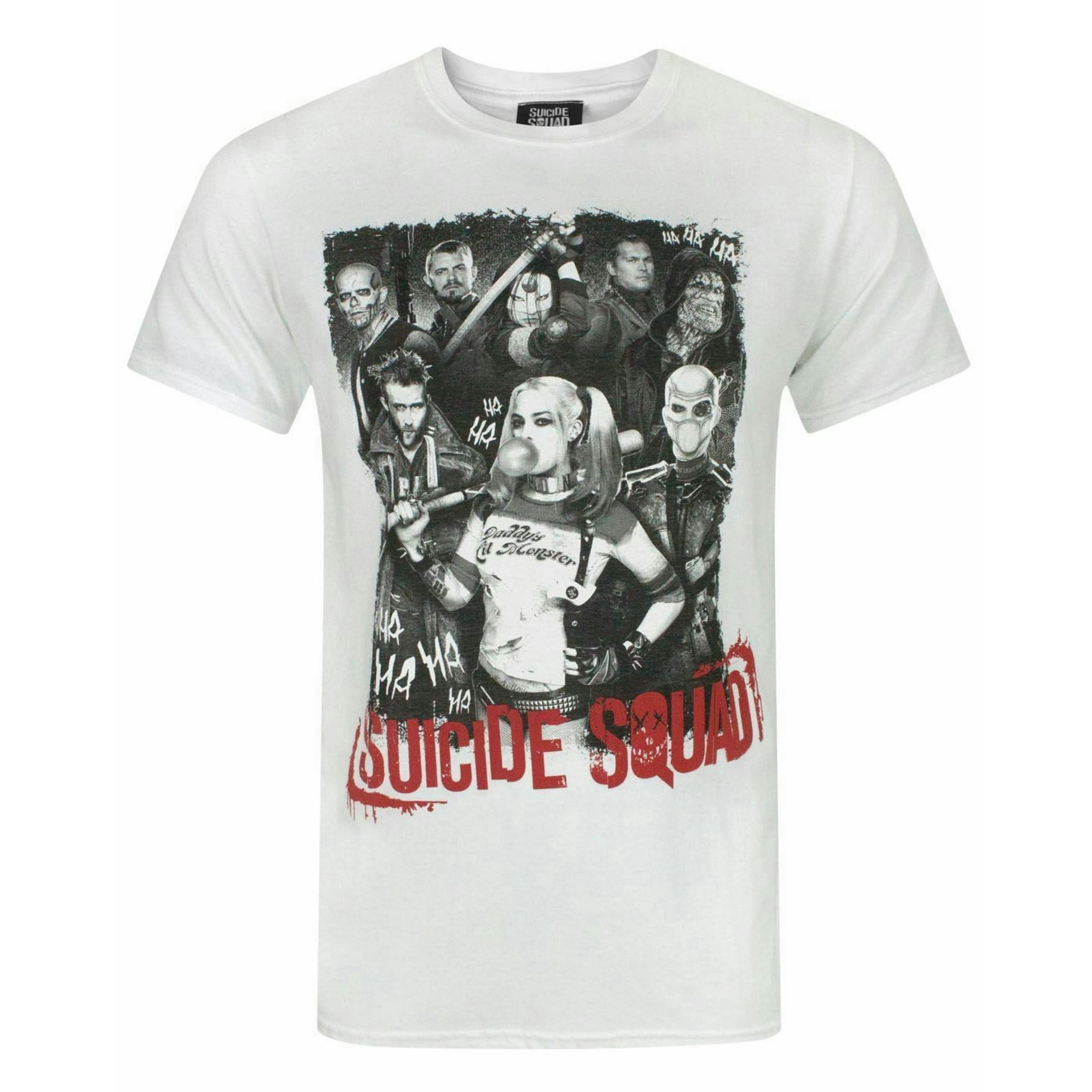 DC Comics Mens White Suicide Squad Short Sleeved T-Shirt by Vanilla Underground , view 1 of 4