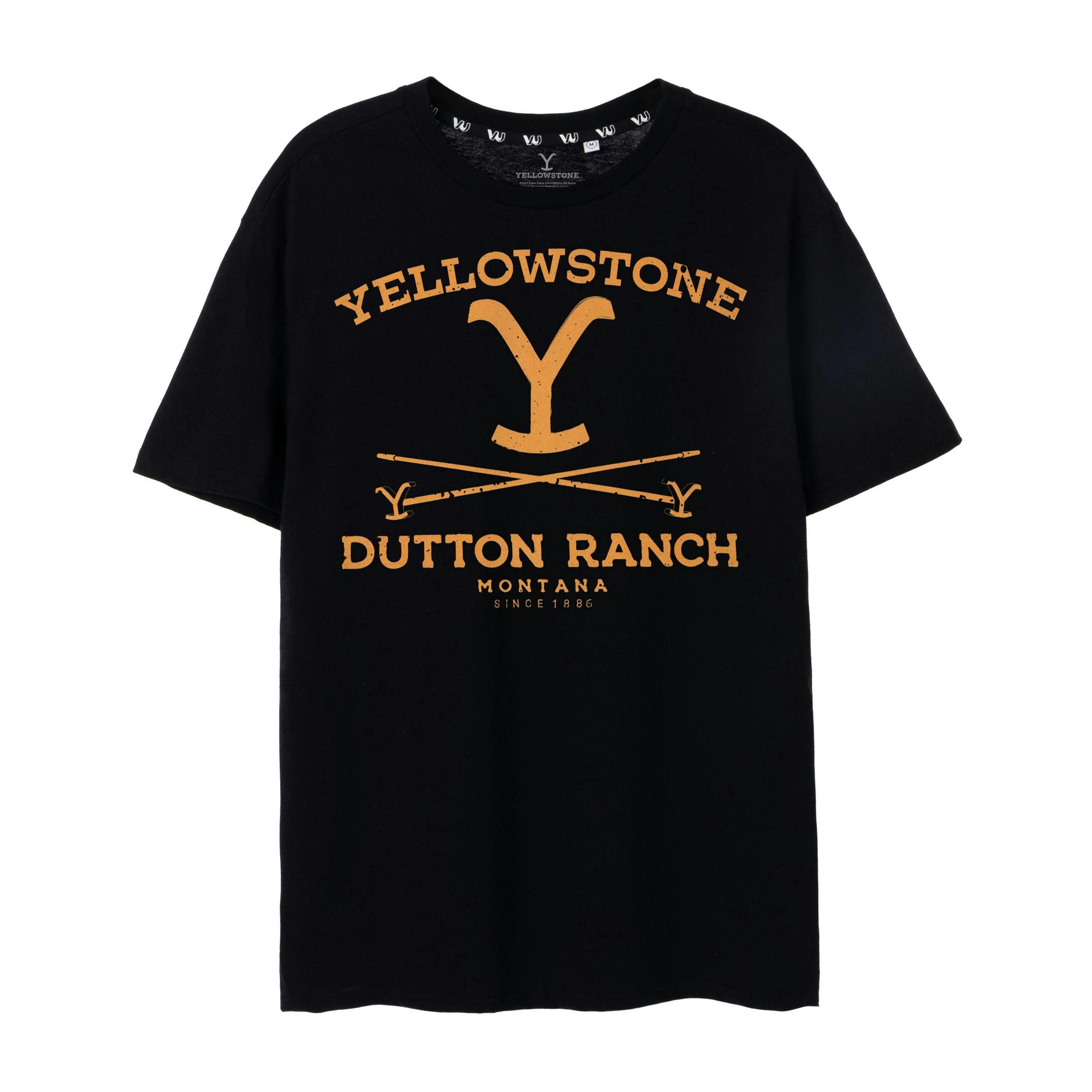 Yellowstone Mens Black Dutton Ranch Short Sleeved T-Shirt by Vanilla Underground , view 1 of 6