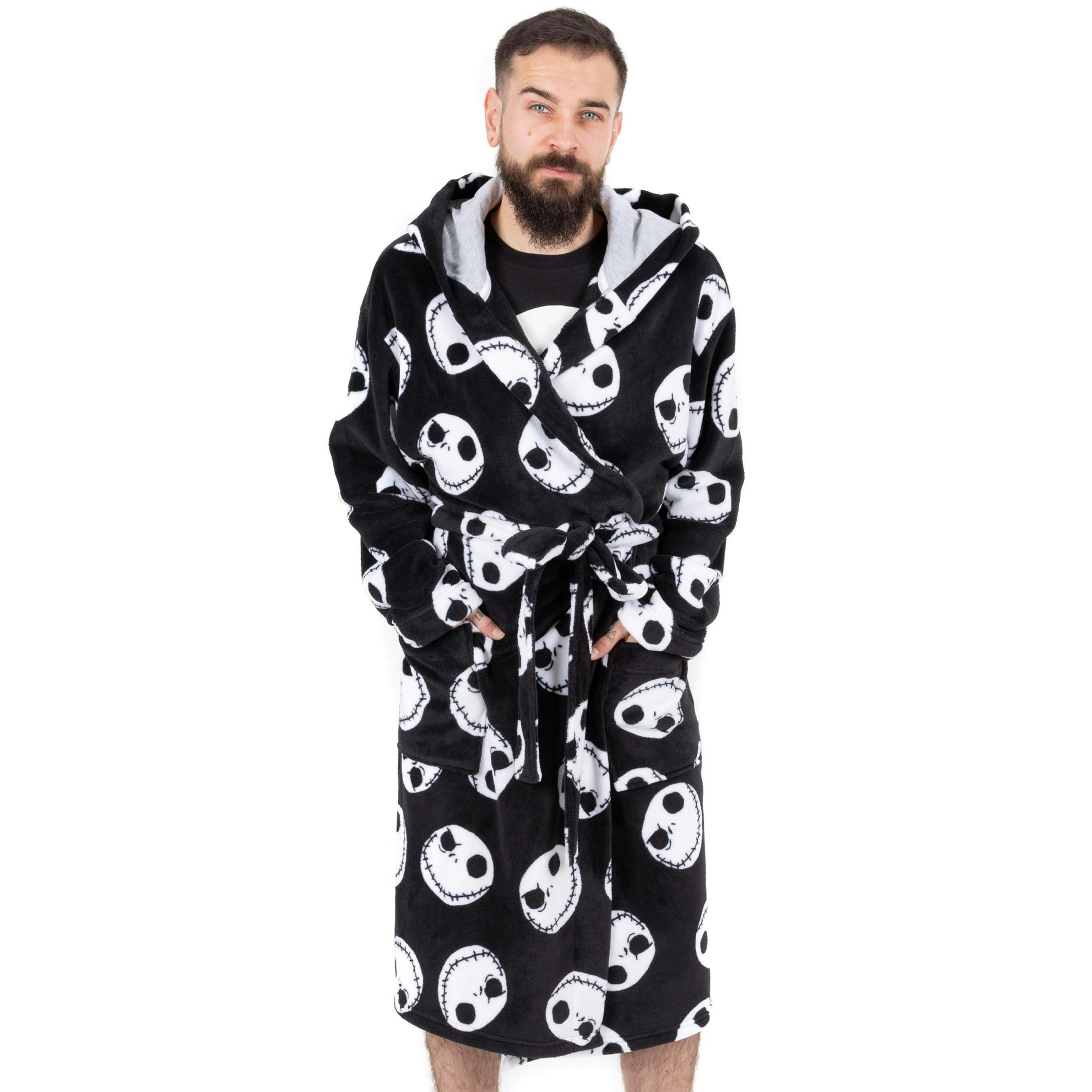 Disney Mens Black Jack Skellington Bathrobe by Vanilla Underground , view 1 of 5
