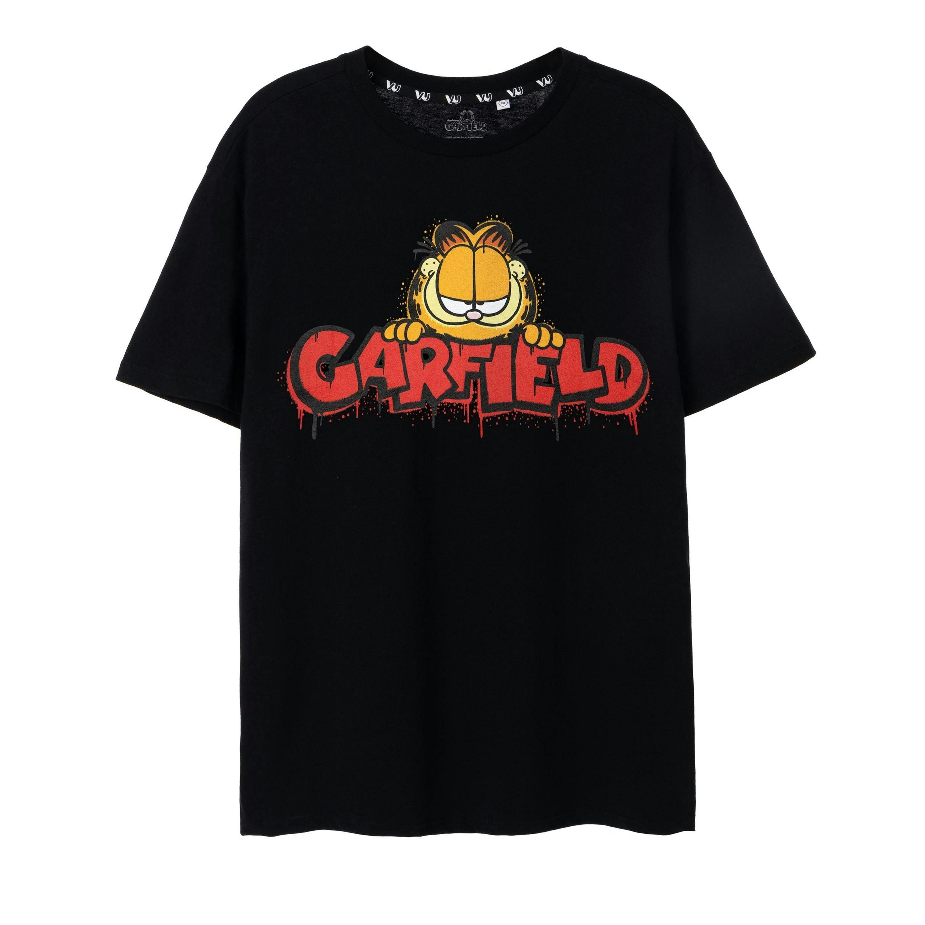 Garfield Mens Black Graffiti Short Sleeved T-Shirt by Vanilla Underground , view 1 of 6