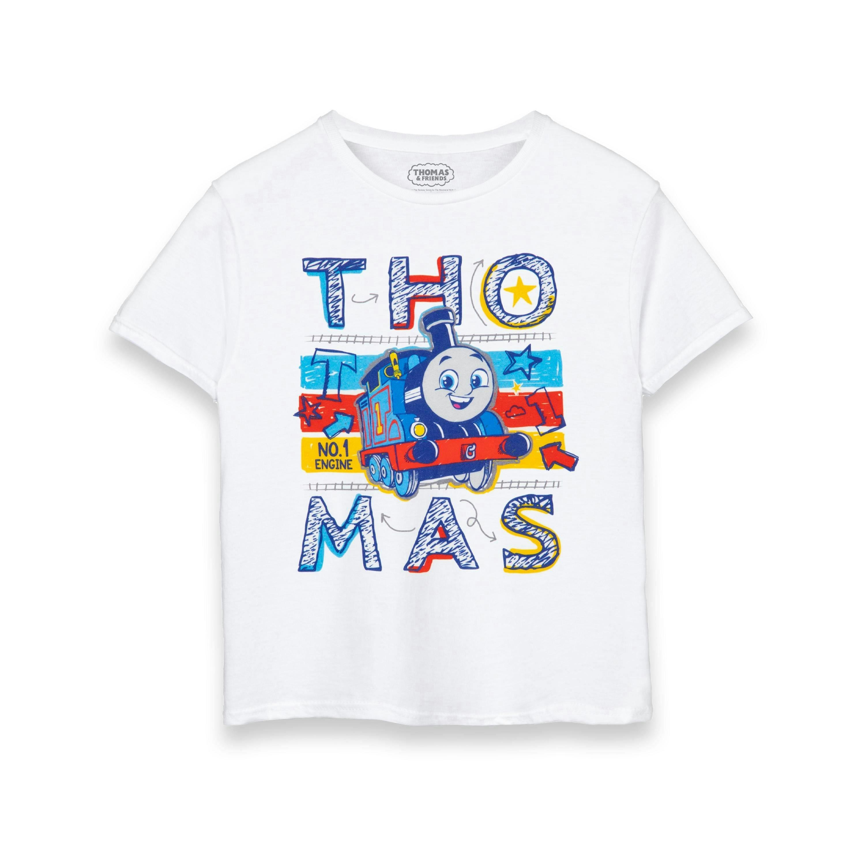Thomas and Friends Boys White No 1 Engine Short Sleeved T-Shirt by Vanilla Underground , view 1 of 4