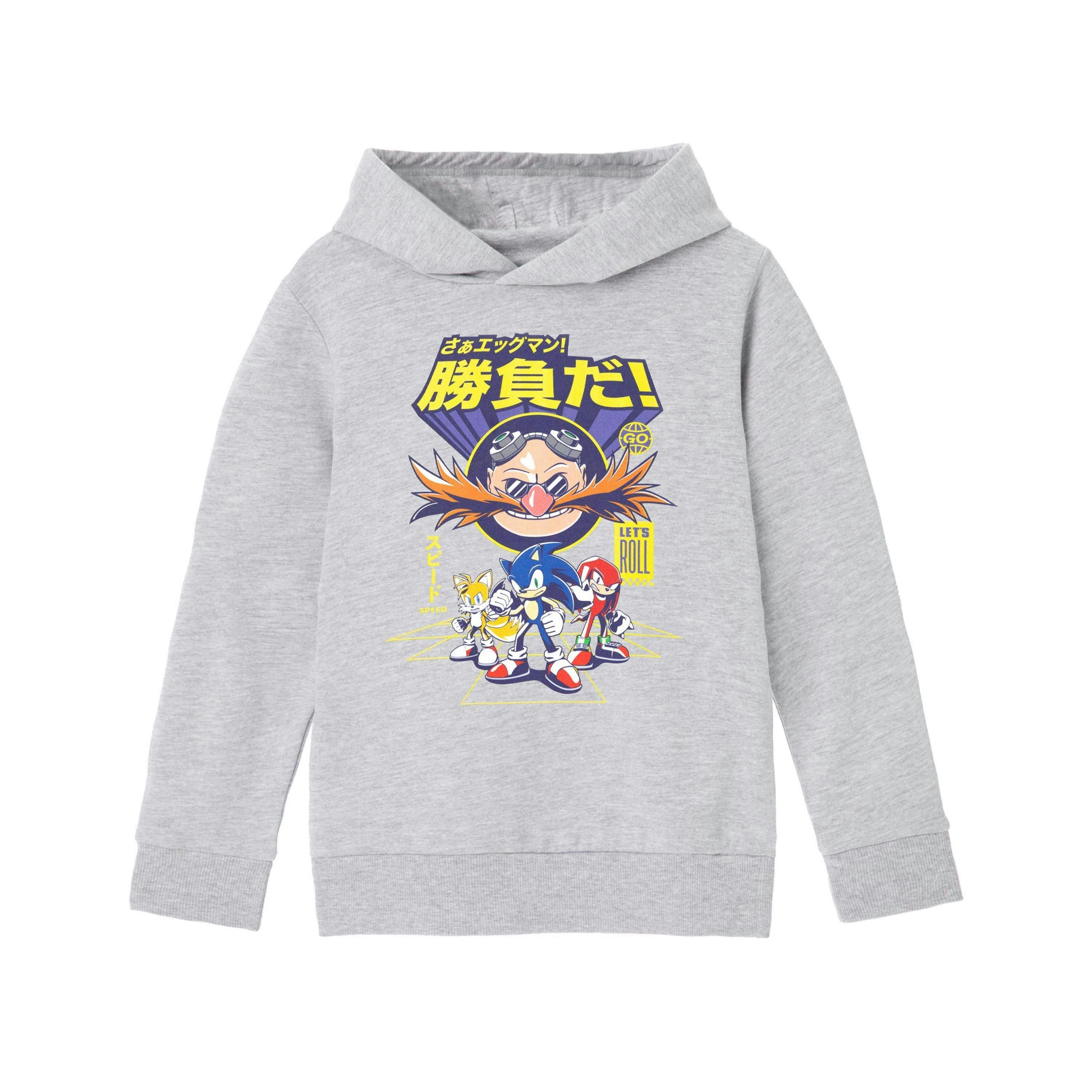 Sonic the Hedgehog Boys Grey Let's Roll Hoodie by Vanilla Underground , view 1 of 6