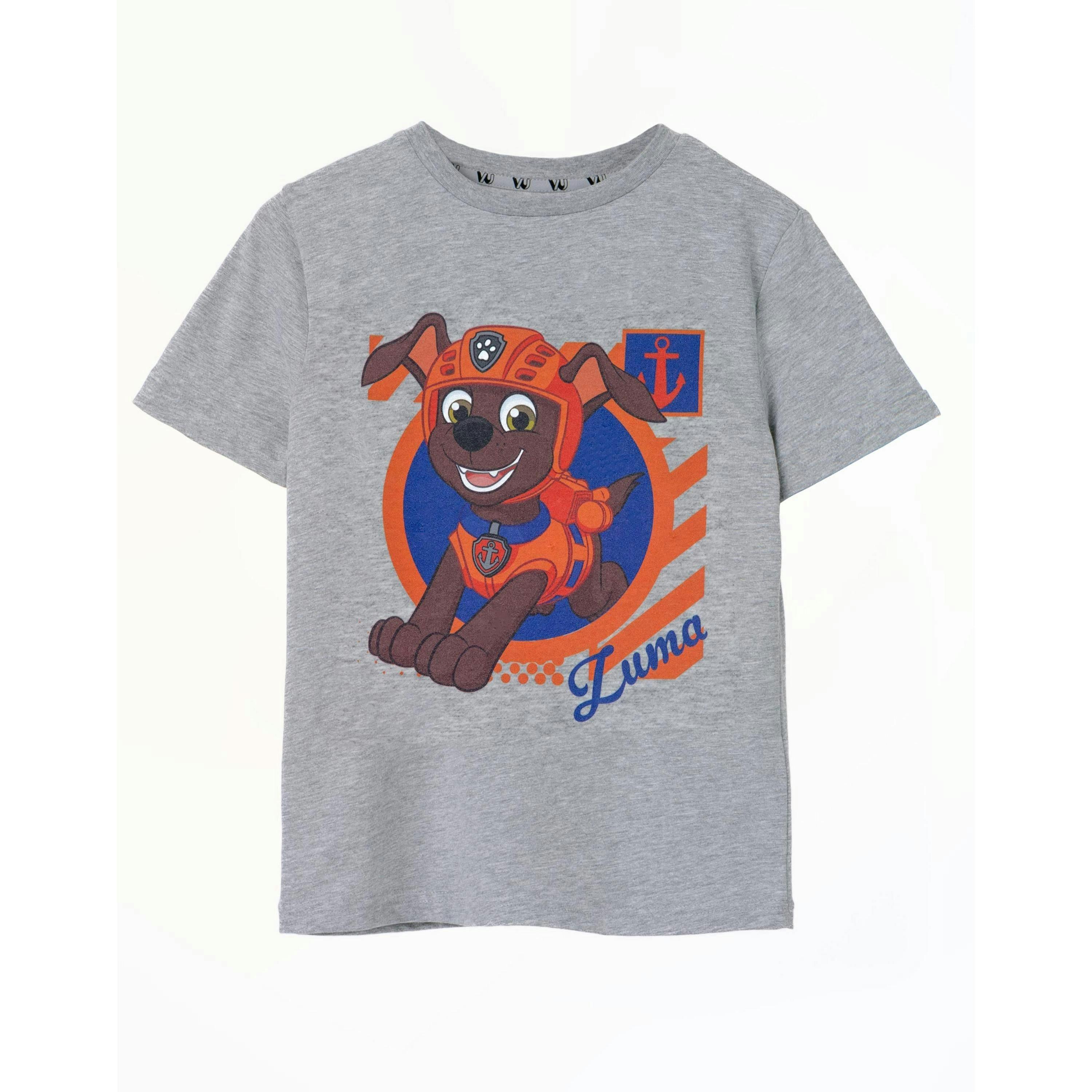 Paw Patrol Boys Grey Zuma Short Sleeved T-Shirt by Vanilla Underground , view 1 of 6