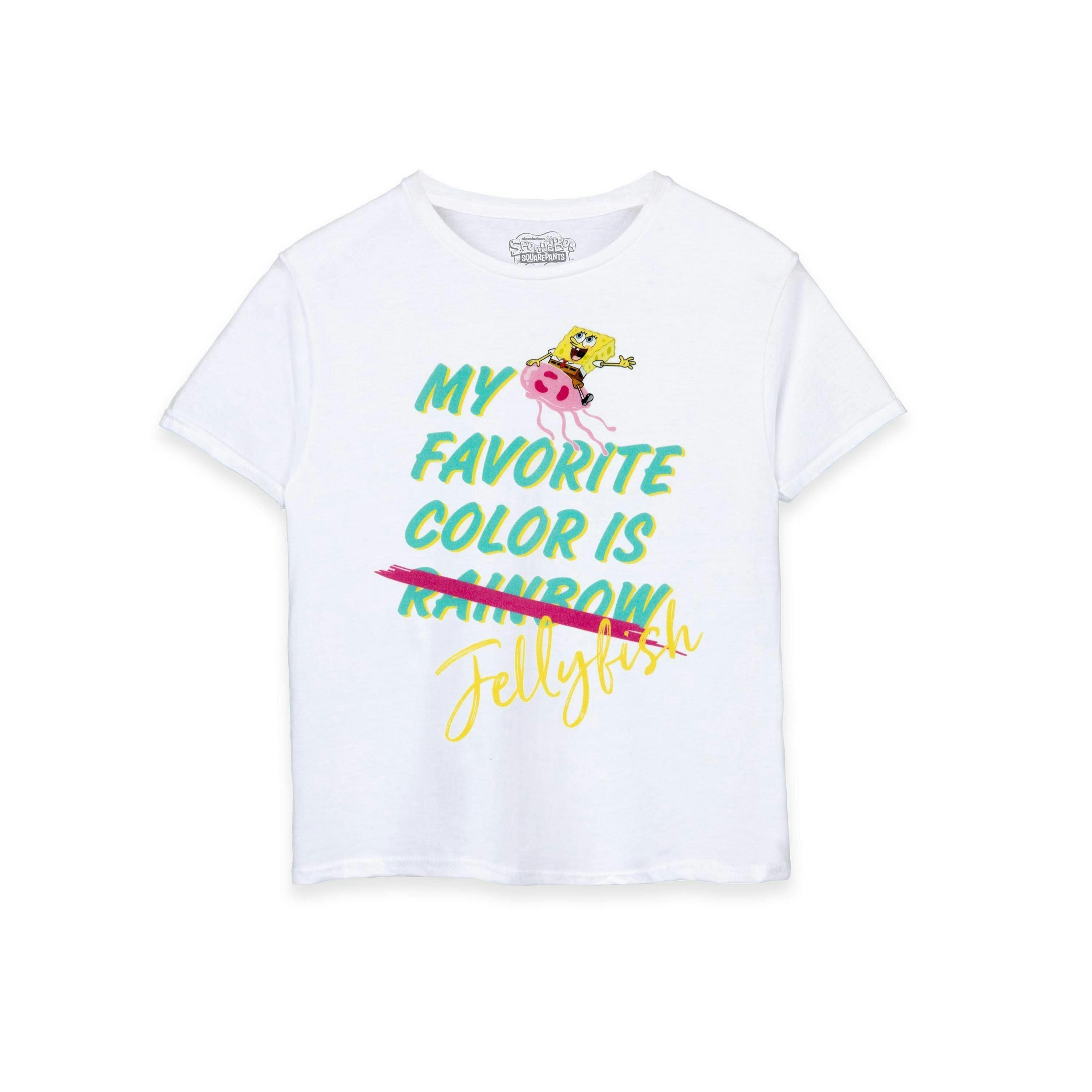 SpongeBob SquarePants Girls White Jellyfish Short Sleeved T-Shirt by Vanilla Underground , view 1 of 6