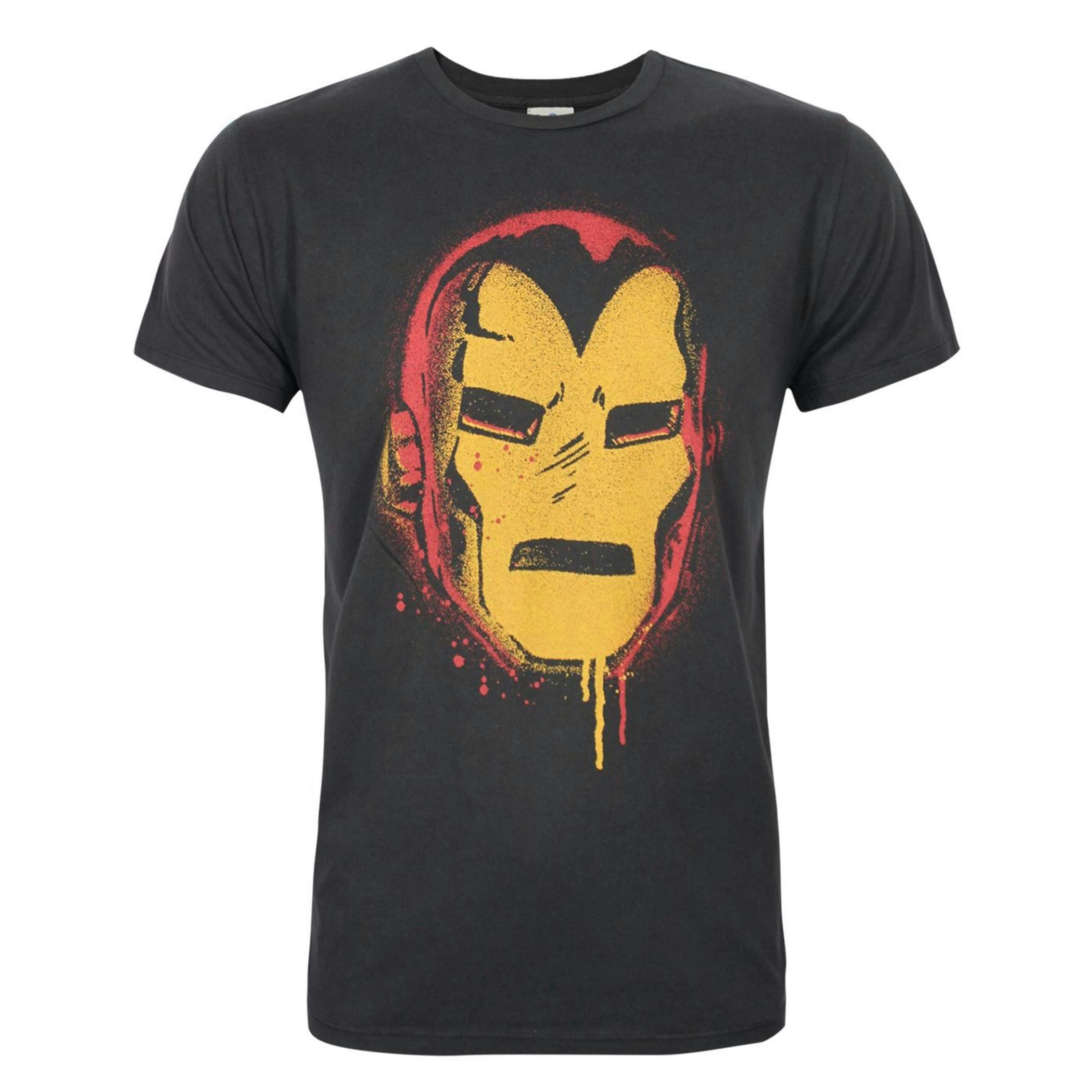 Junk Food Clothing Mens Black Iron Man Short Sleeved T-Shirt by Vanilla Underground , view 1 of 1