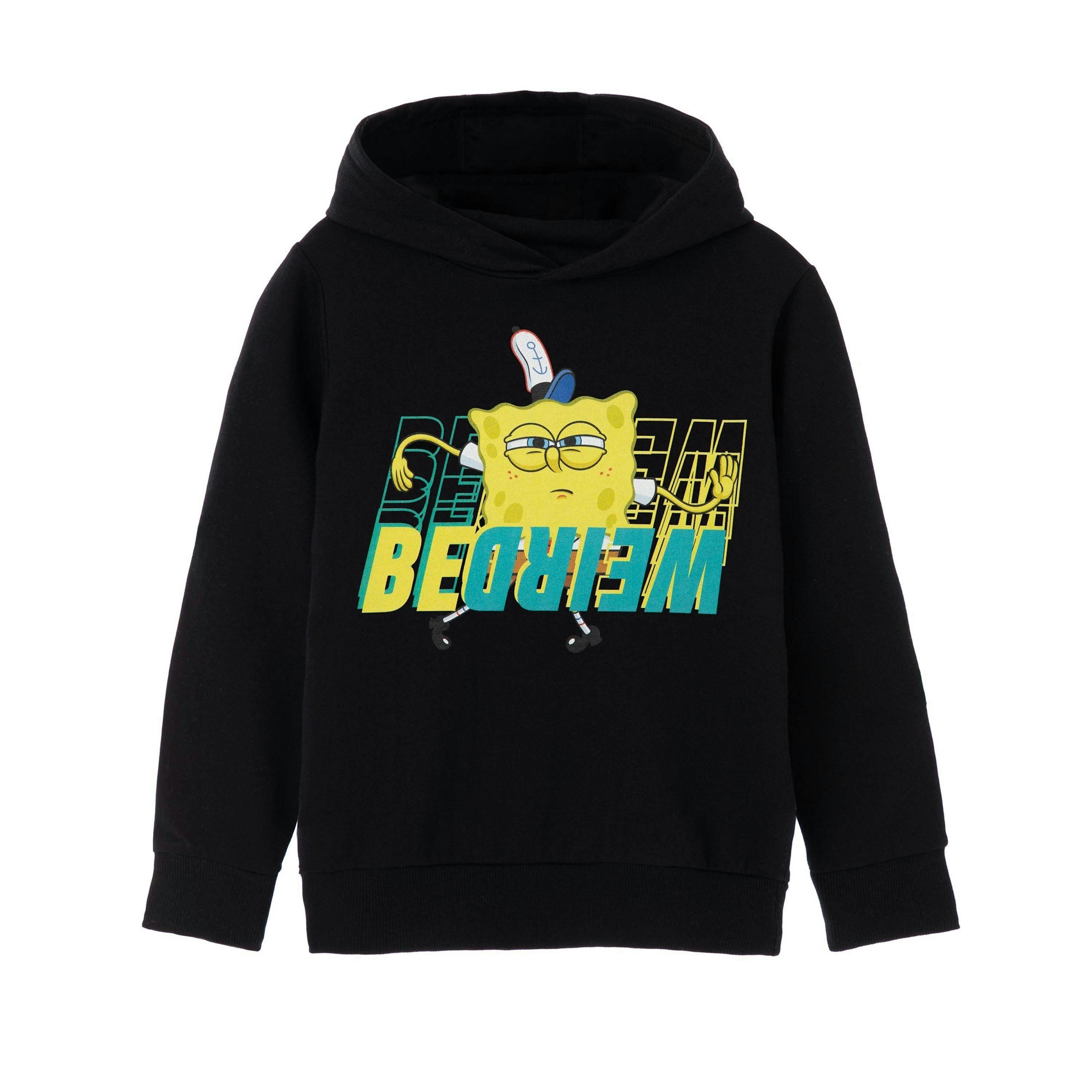 SpongeBob SquarePants Boys Black Be Weird Hoodie by Vanilla Underground , view 1 of 6