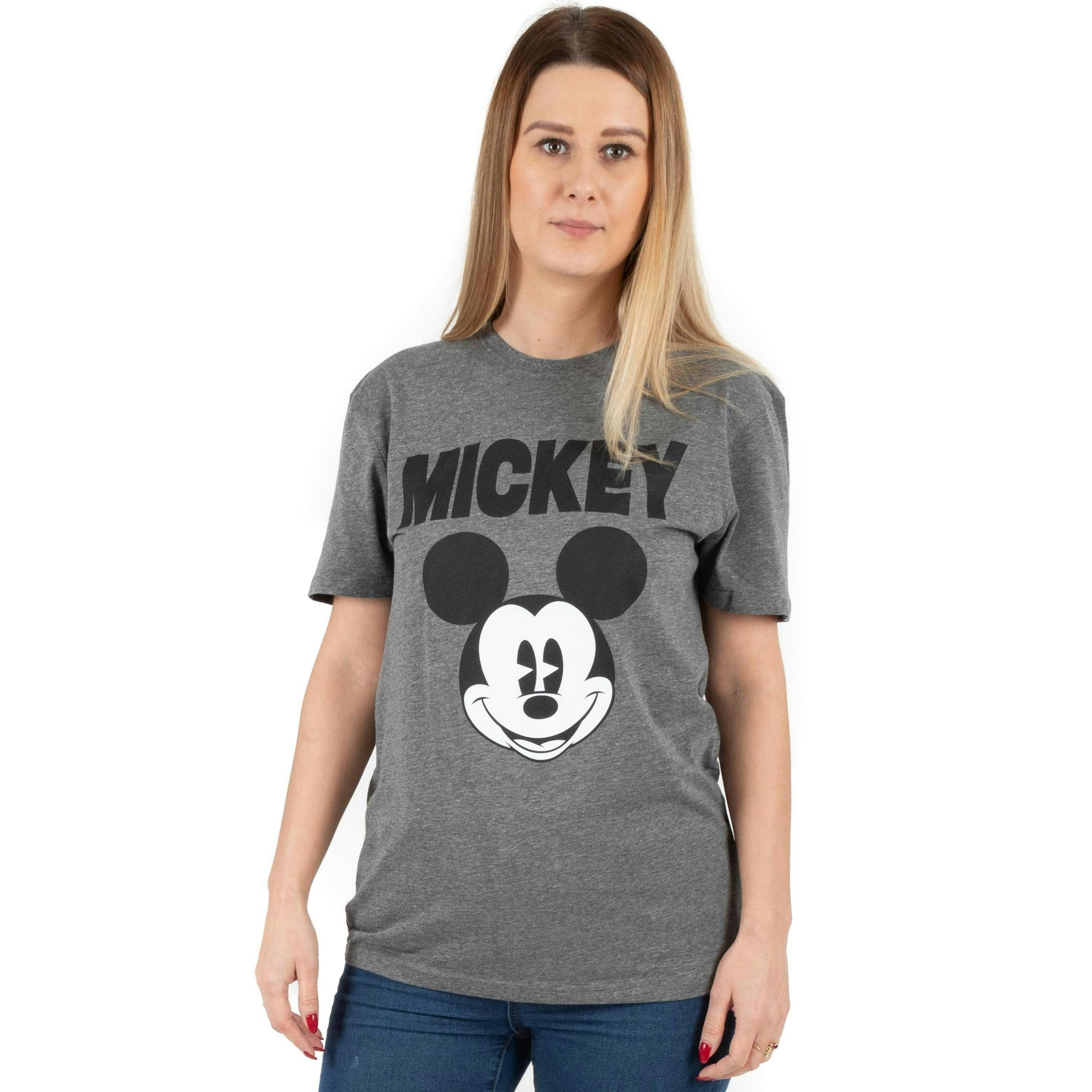 Disney Womens Grey Mickey Mouse Short Sleeved T-Shirt by Vanilla Underground , view 1 of 5