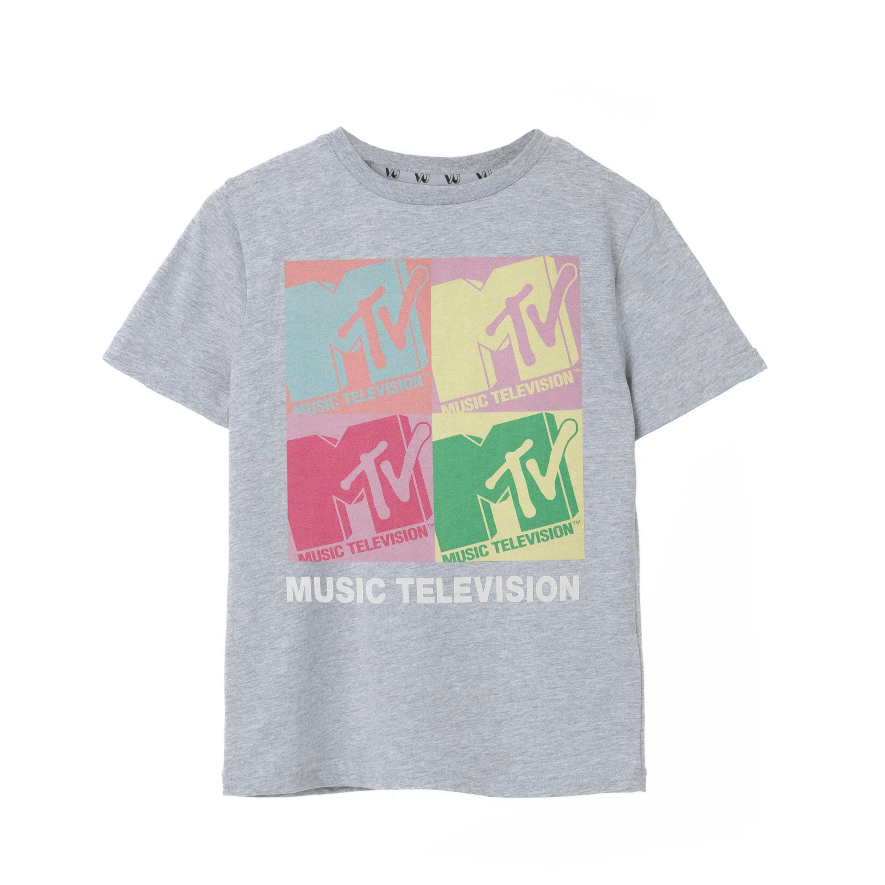 MTV Girls Grey Colour Block Short Sleeved T-Shirt by Vanilla Underground , view 1 of 6