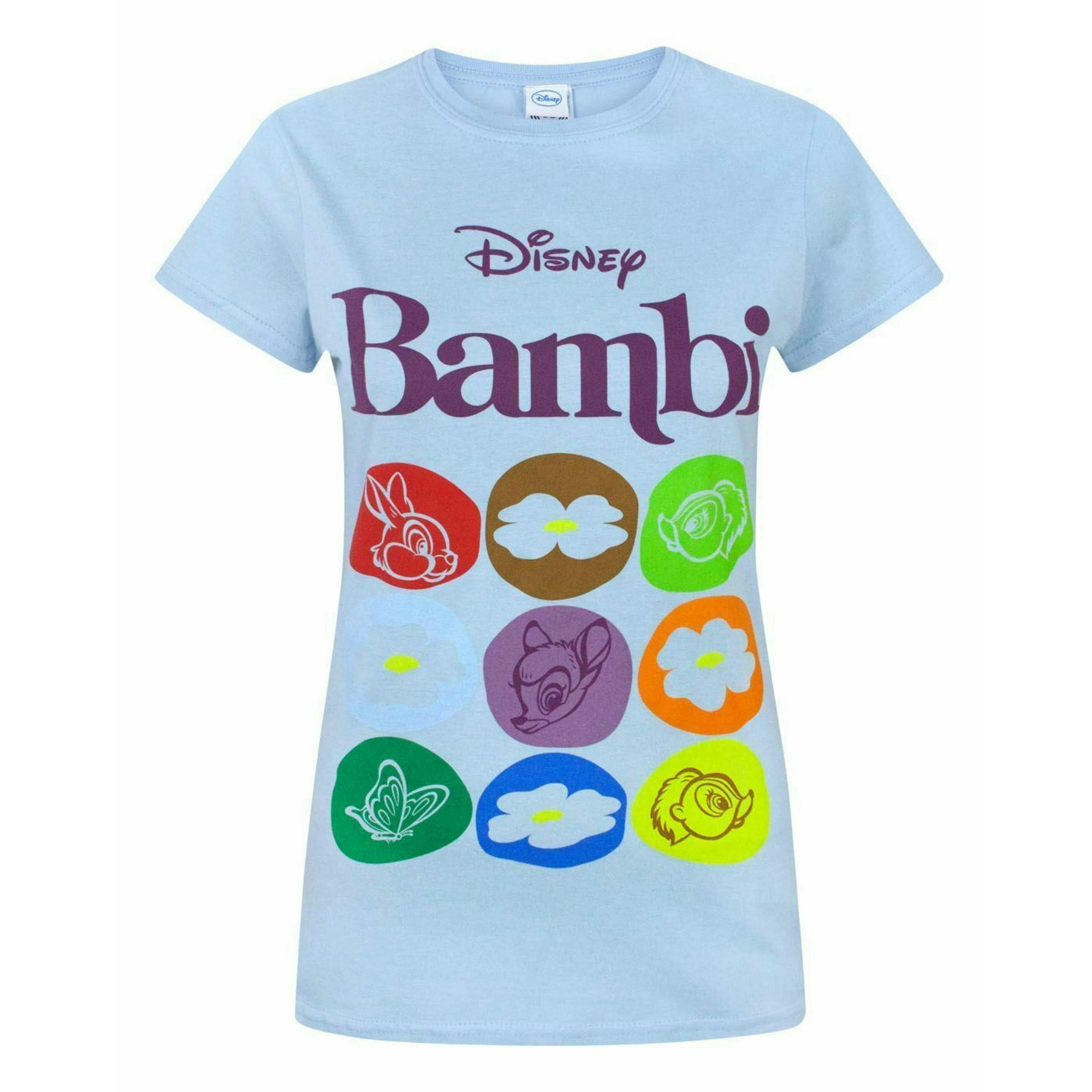 Disney Bambi WomensBlue Short Sleeved T-Shirt by Vanilla Underground , view 1 of 4